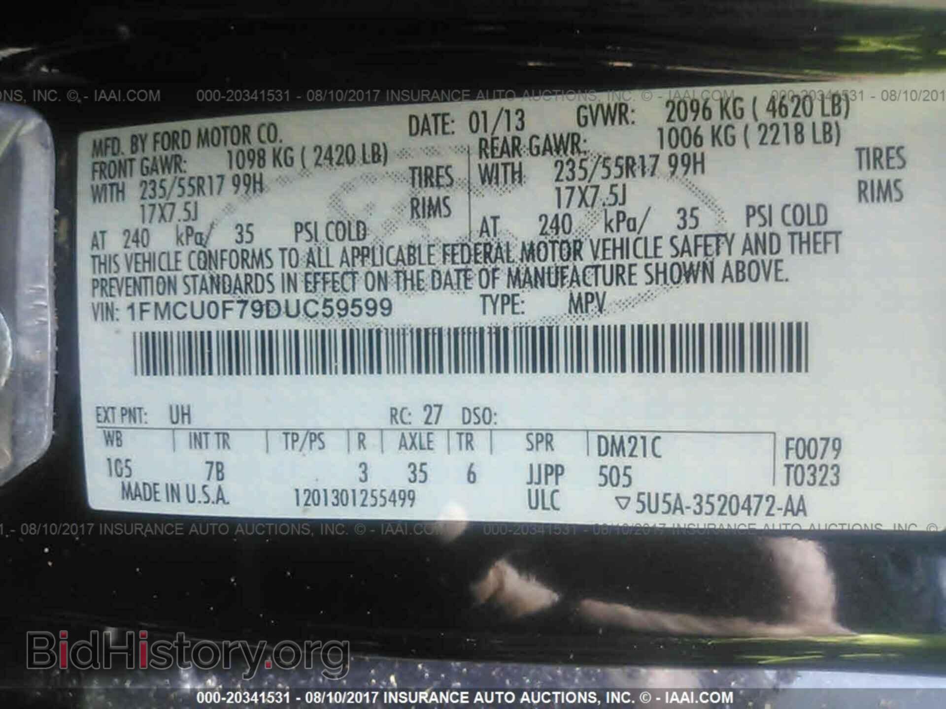 2013 Ford Escape - VIN: 1FMCU0F79DUC59599 - Photo 9