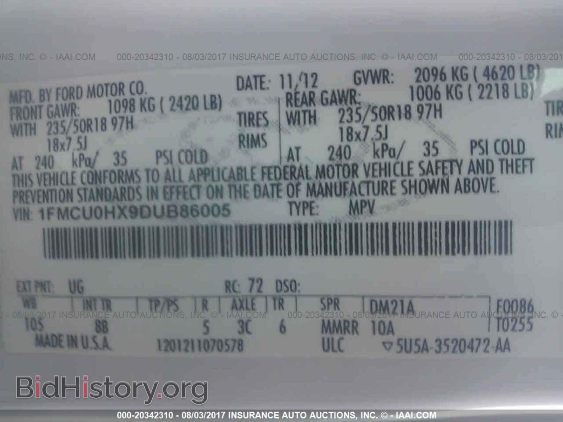 2013 Ford Escape - VIN: 1FMCU0HX9DUB86005 - Photo 9