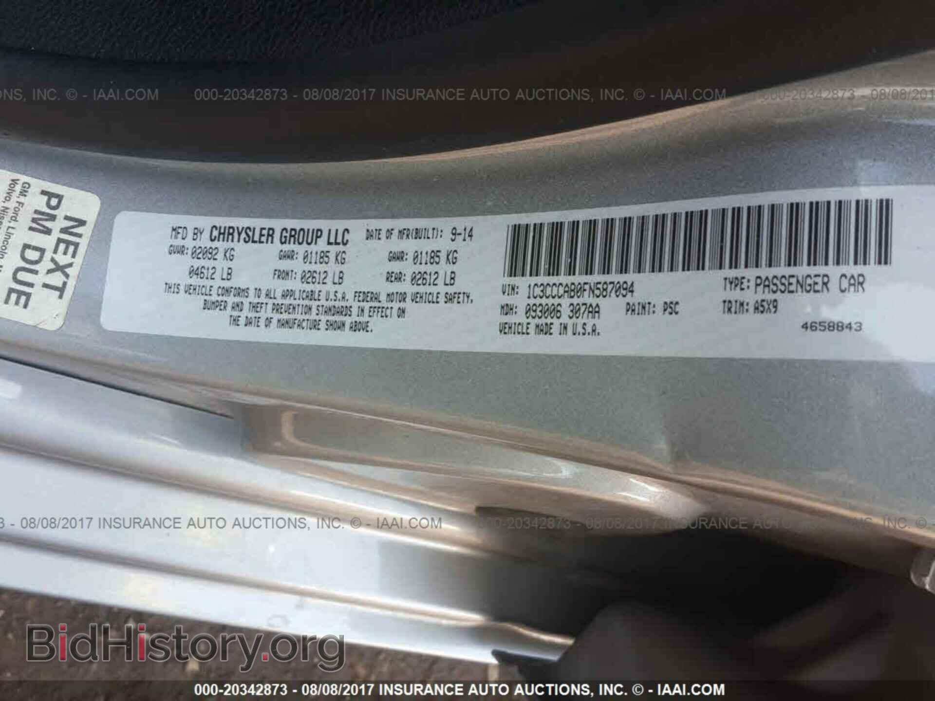 2015 Chrysler 200 - VIN: 1C3CCCAB0FN587094 - Photo 9