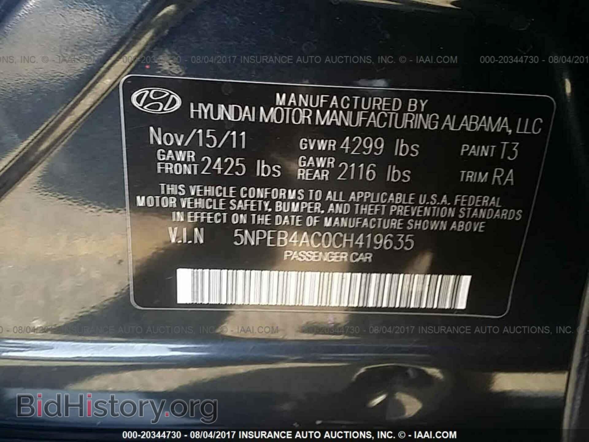 2012 Hyundai Sonata - VIN: 5NPEB4AC0CH419635 - Photo 9