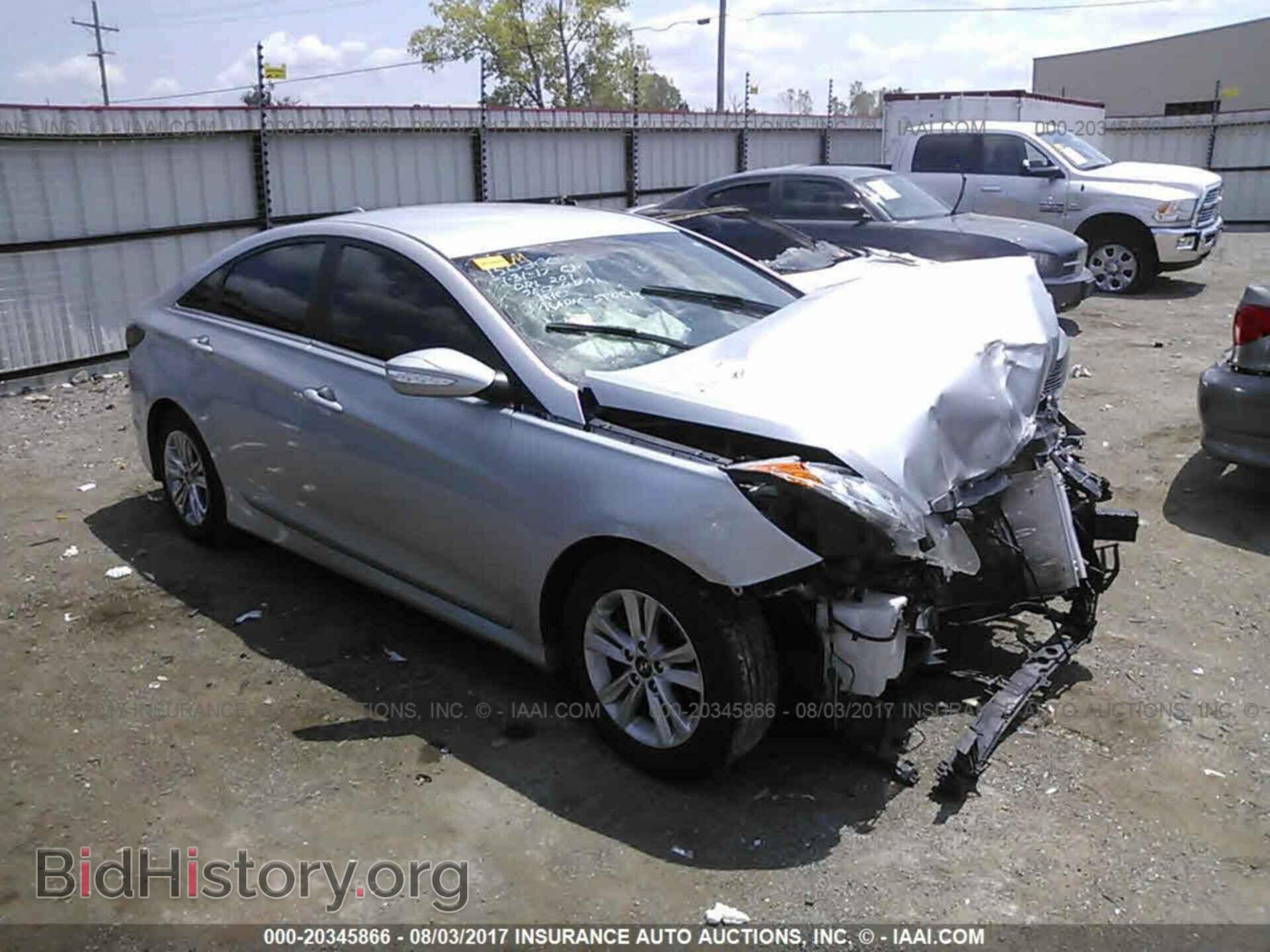 2014 Hyundai SONATA (VIN 5NPEB4AC0EH830357) — фото 1 из 10, IAAI, повреждение: передняя часть