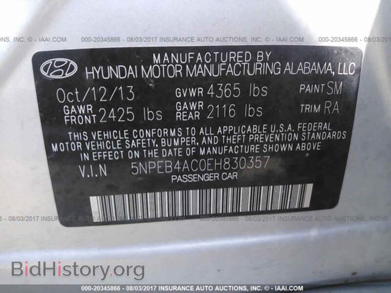 2014 Hyundai SONATA (VIN 5NPEB4AC0EH830357) — фото 9 из 10