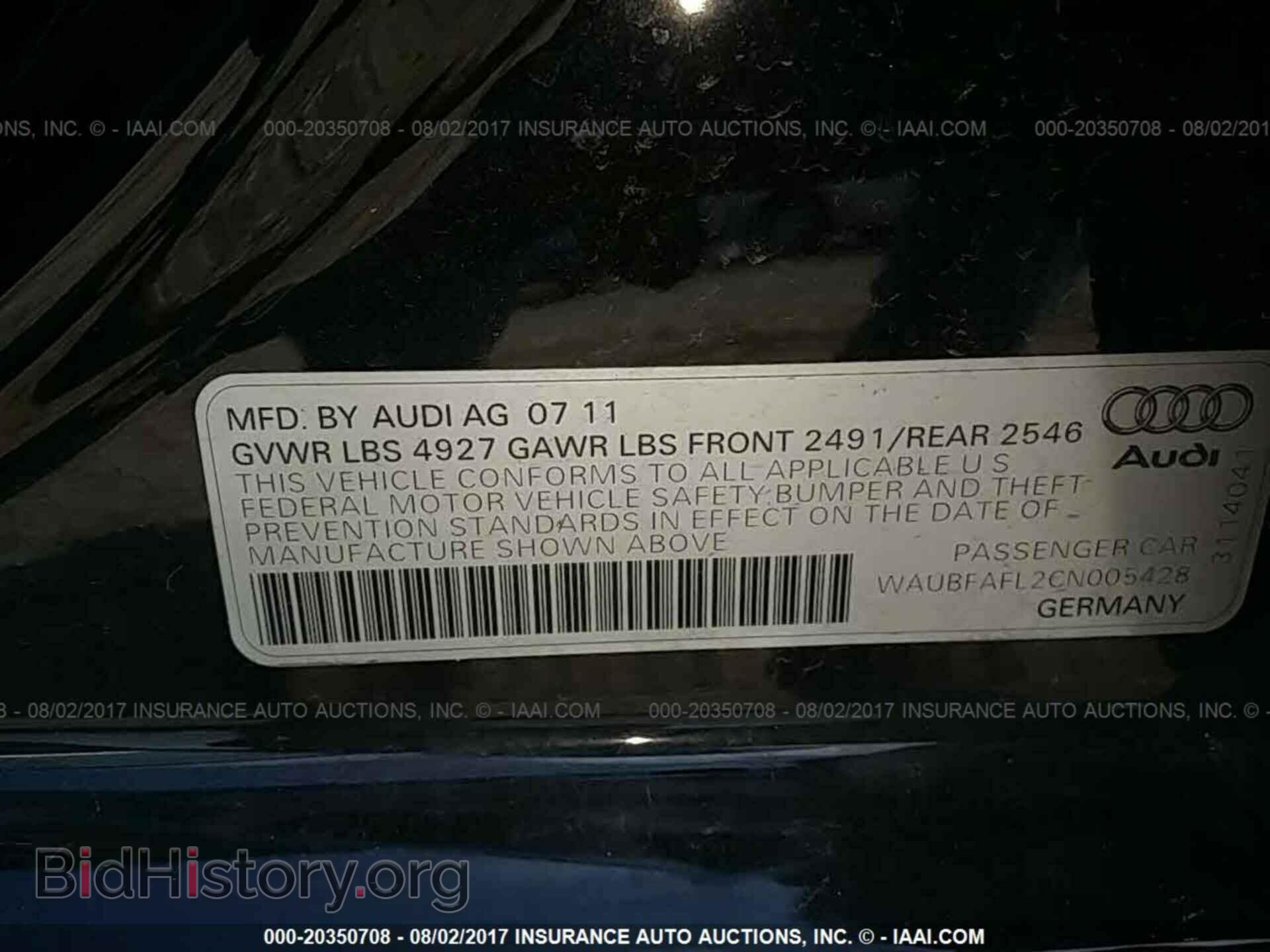 2012 Audi A4 - VIN: WAUBFAFL2CN005428 - Photo 9