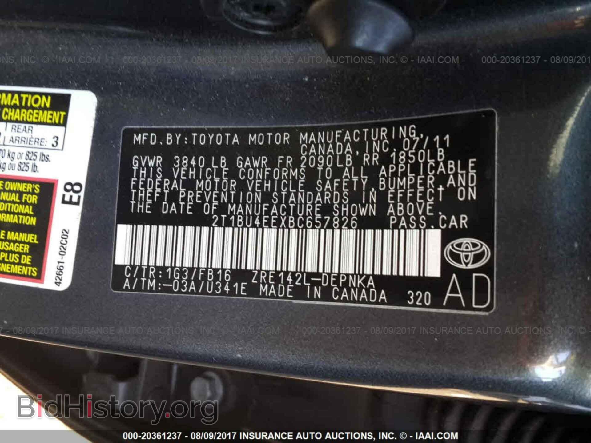 2011 Toyota Corolla - VIN: 2T1BU4EEXBC657826 - Photo 9