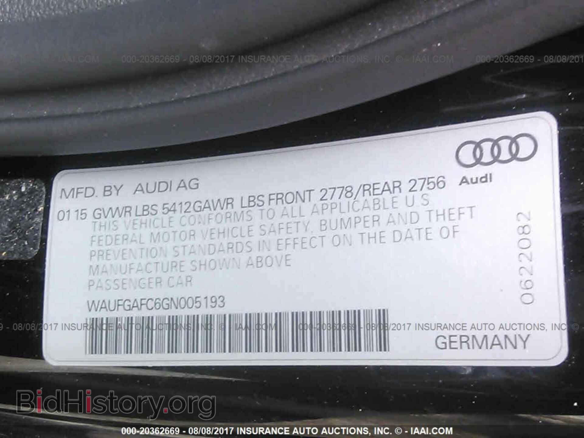 2016 Audi A6 - VIN: WAUFGAFC6GN005193 - Фото 9