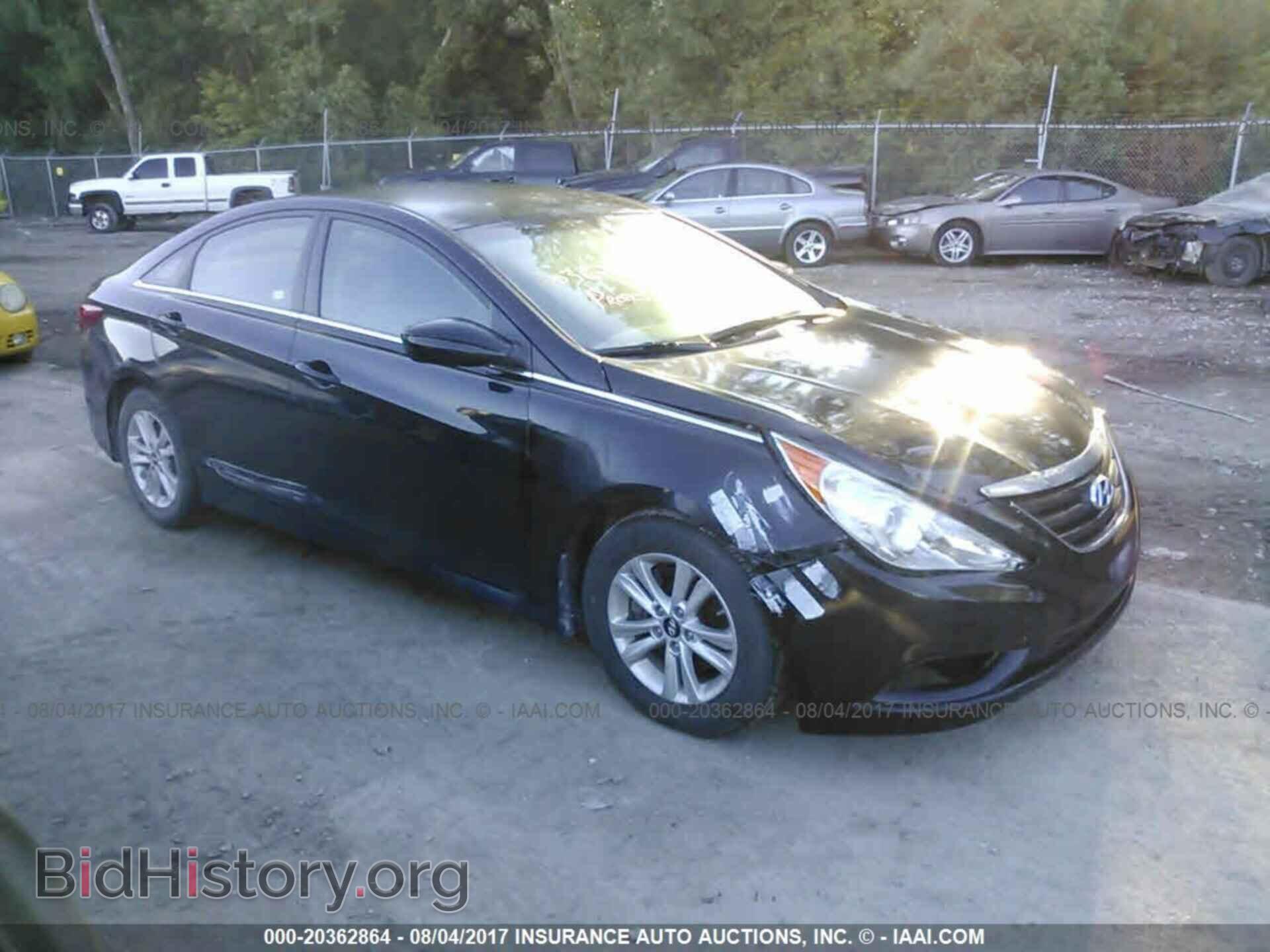 2014 Hyundai SONATA (VIN 5NPEB4AC1EH857535) — фото 1 из 10, IAAI, повреждение: передняя часть