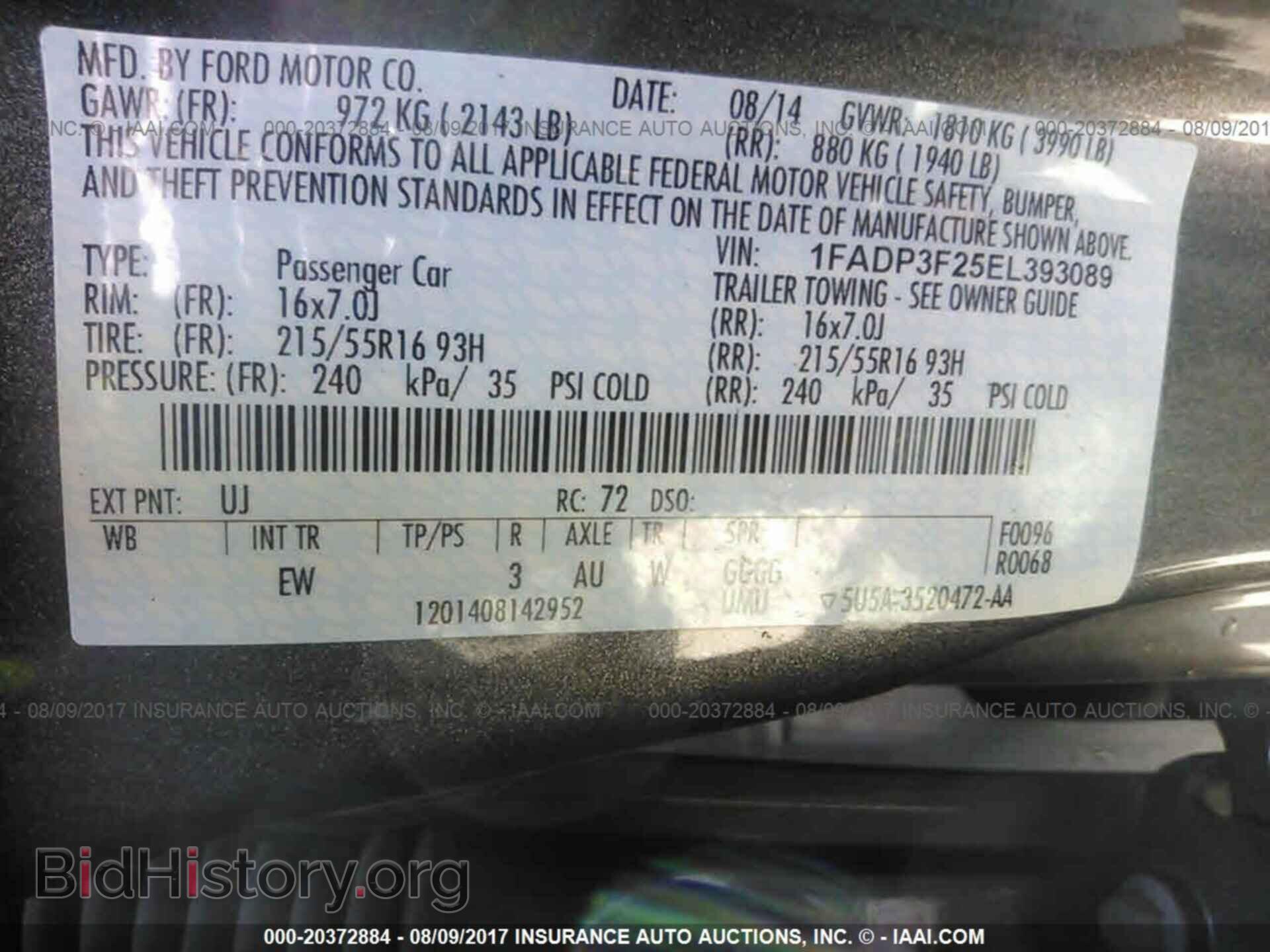 2014 Ford Focus - VIN: 1FADP3F25EL393089 - Фото 9