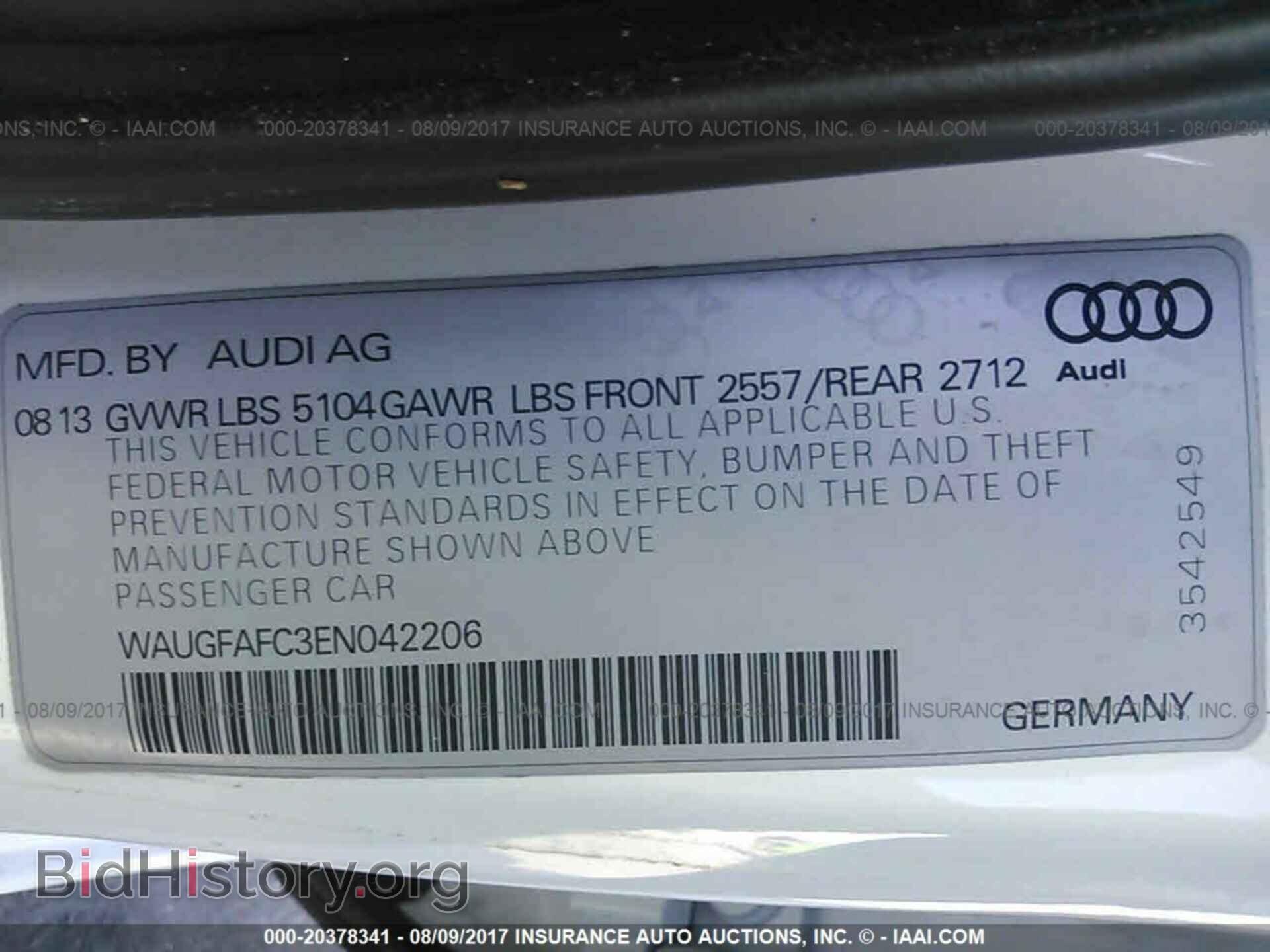 2014 Audi A6 - VIN: WAUGFAFC3EN042206 - Photo 9