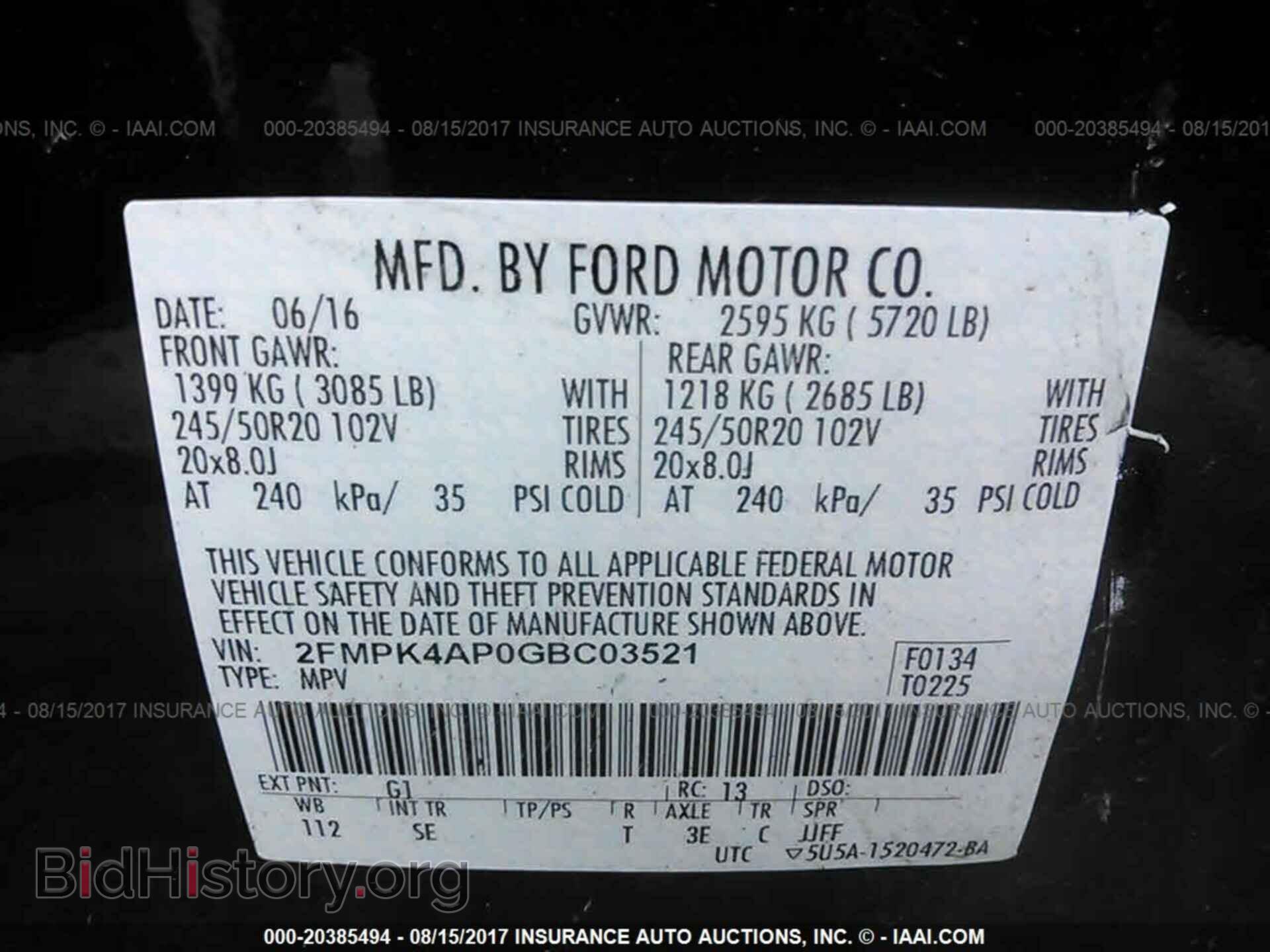 2016 Ford Edge - VIN: 2FMPK4AP0GBC03521 - Photo 9
