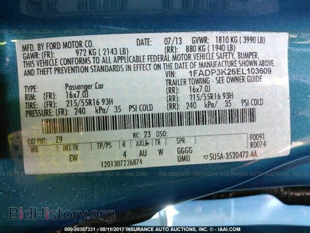 2014 Ford FOCUS (VIN 1FADP3K26EL103609) — фото 9 из 10