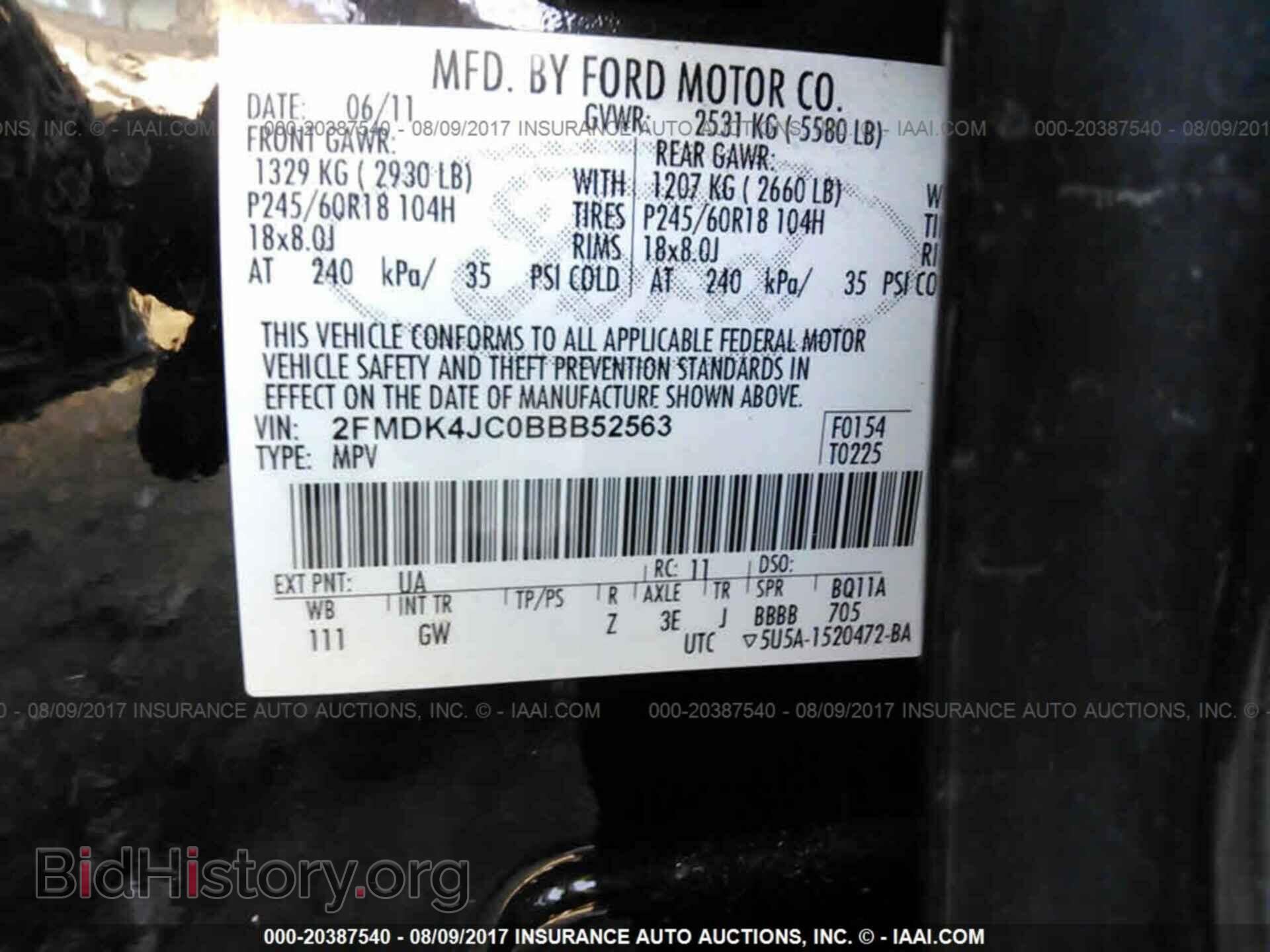 2011 Ford Edge - VIN: 2FMDK4JC0BBB52563 - Photo 9