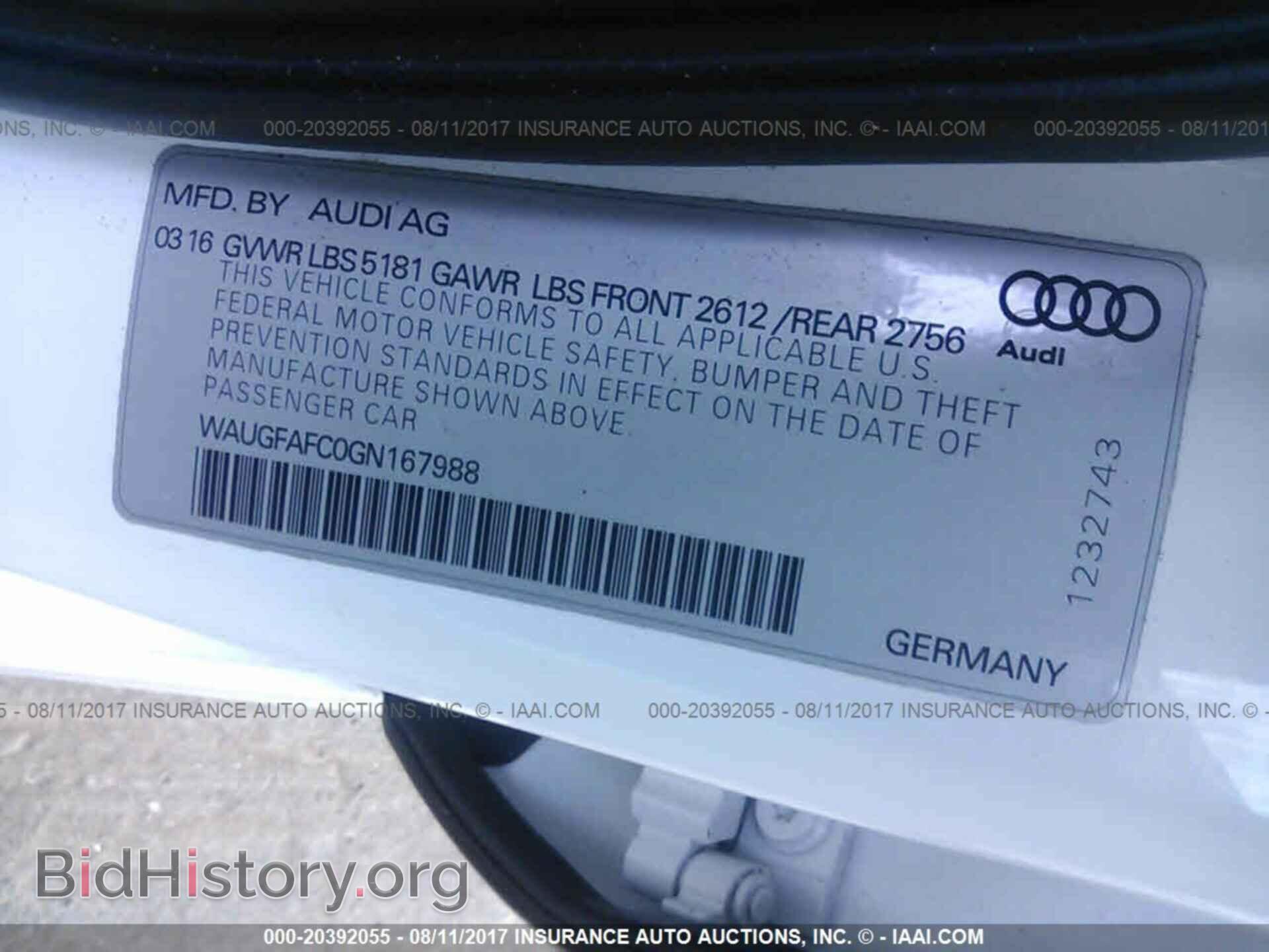 2016 Audi A6 - VIN: WAUGFAFC0GN167988 - Photo 9
