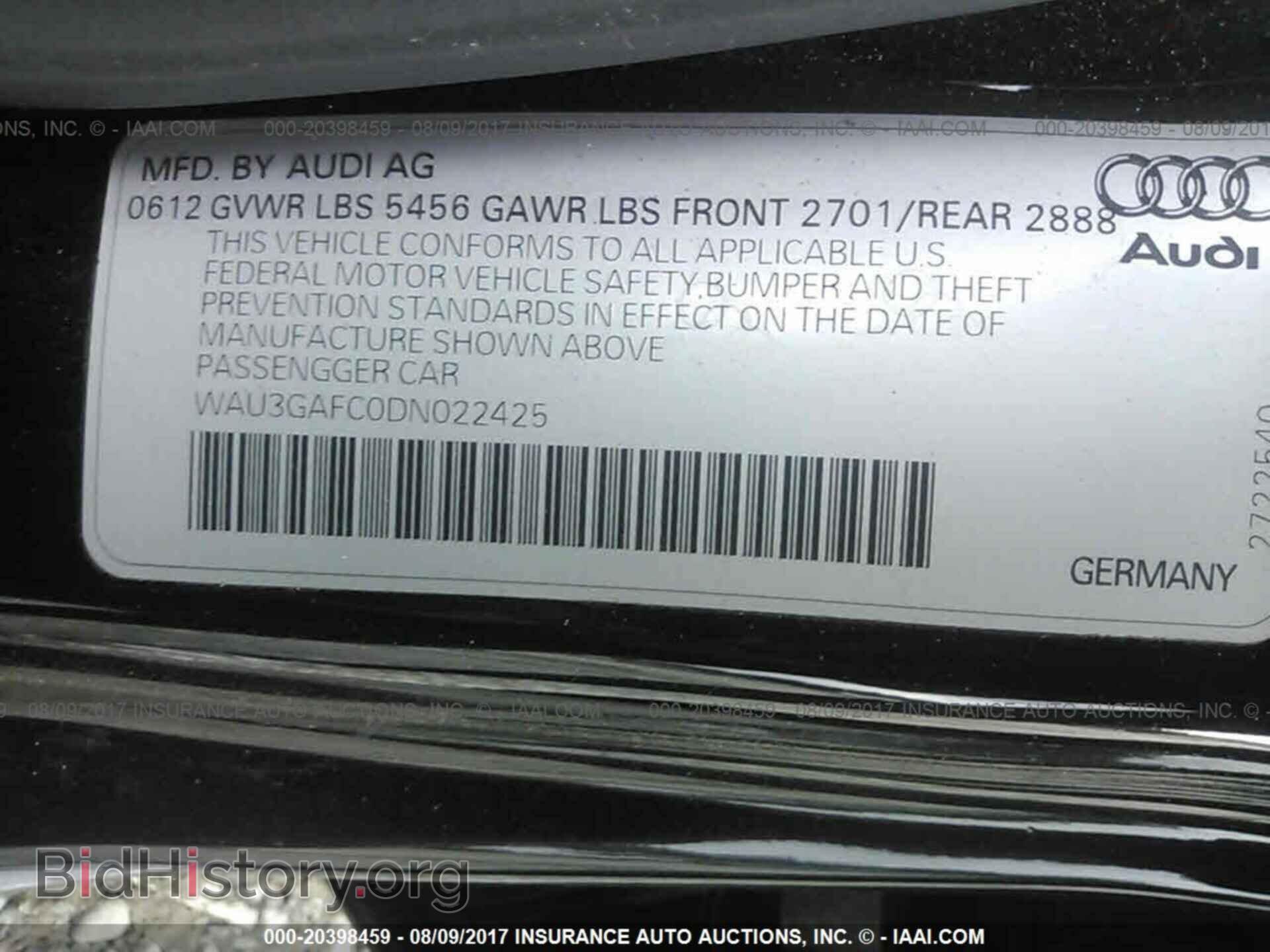 2013 Audi A7 - VIN: WAU3GAFC0DN022425 - Photo 9