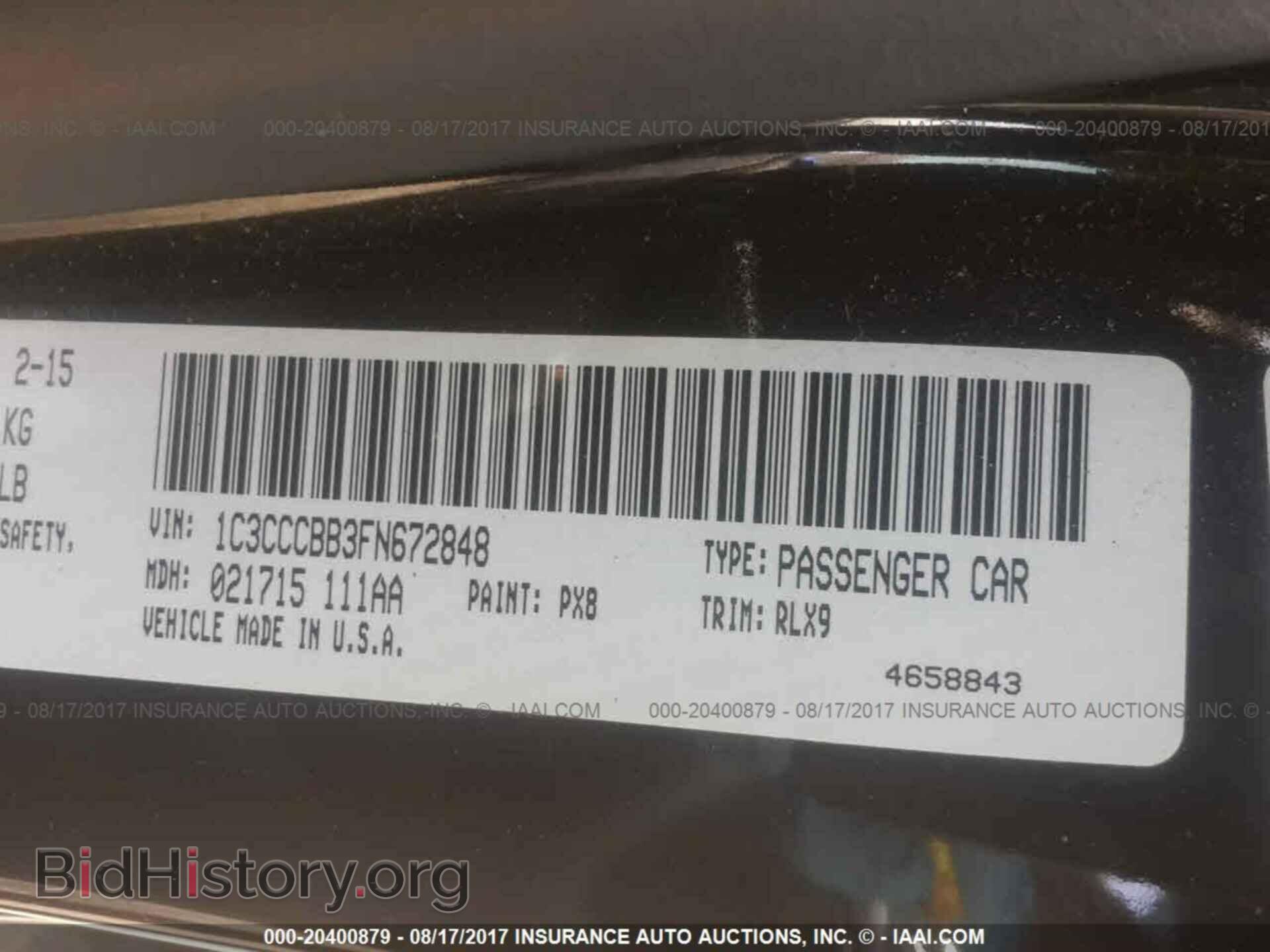 2015 Chrysler 200 - VIN: 1C3CCCBB3FN672848 - Photo 9