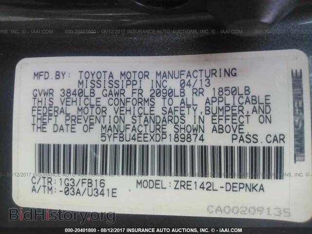 2013 Toyota Corolla - VIN: 5YFBU4EEXDP189874 - Фото 9