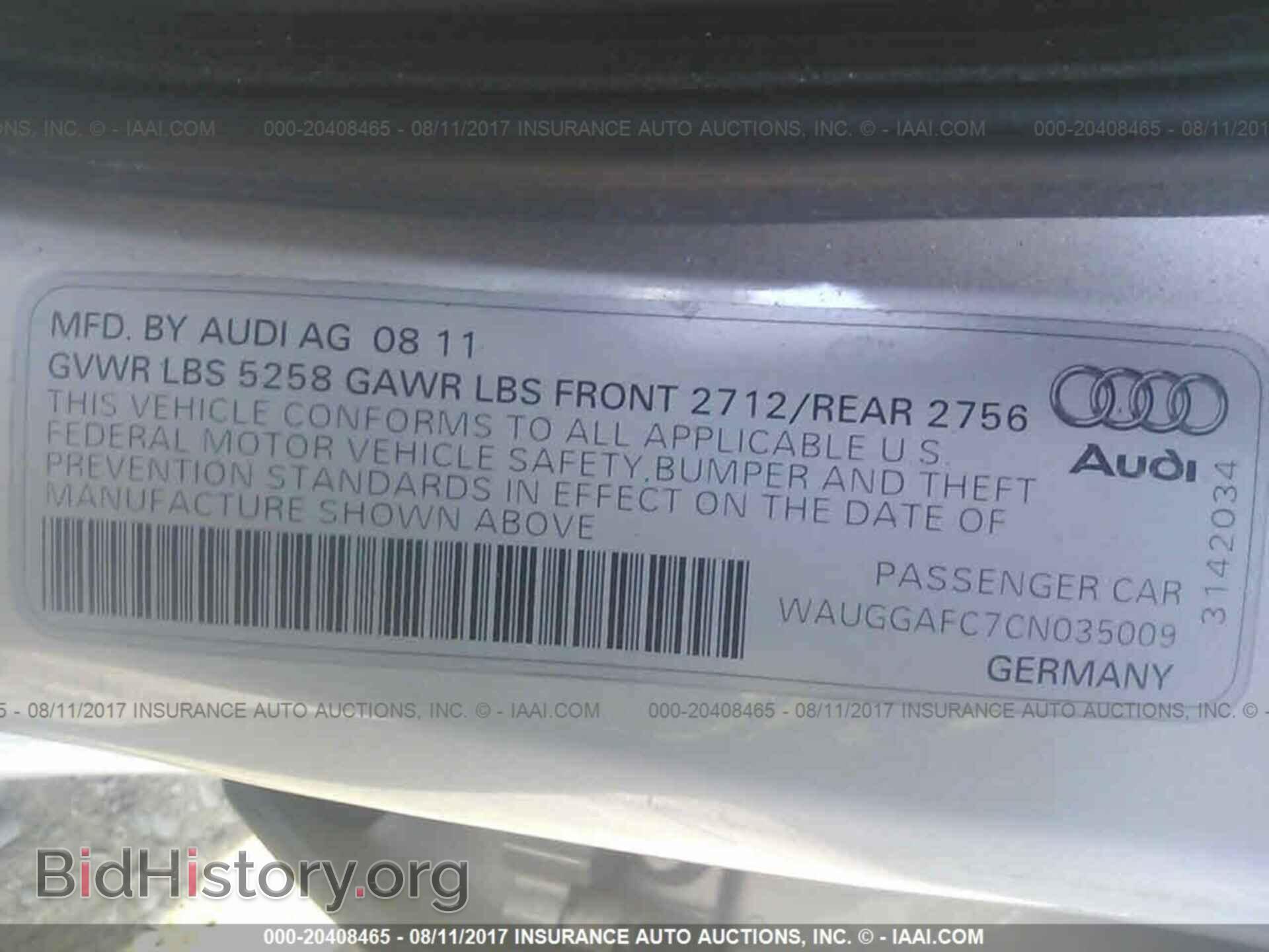 2012 Audi A6 - VIN: WAUGGAFC7CN035009 - Фото 9
