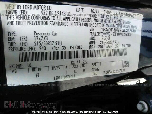 2016 Ford Focus - VIN: 1FADP3N27GL222610 - Фото 9