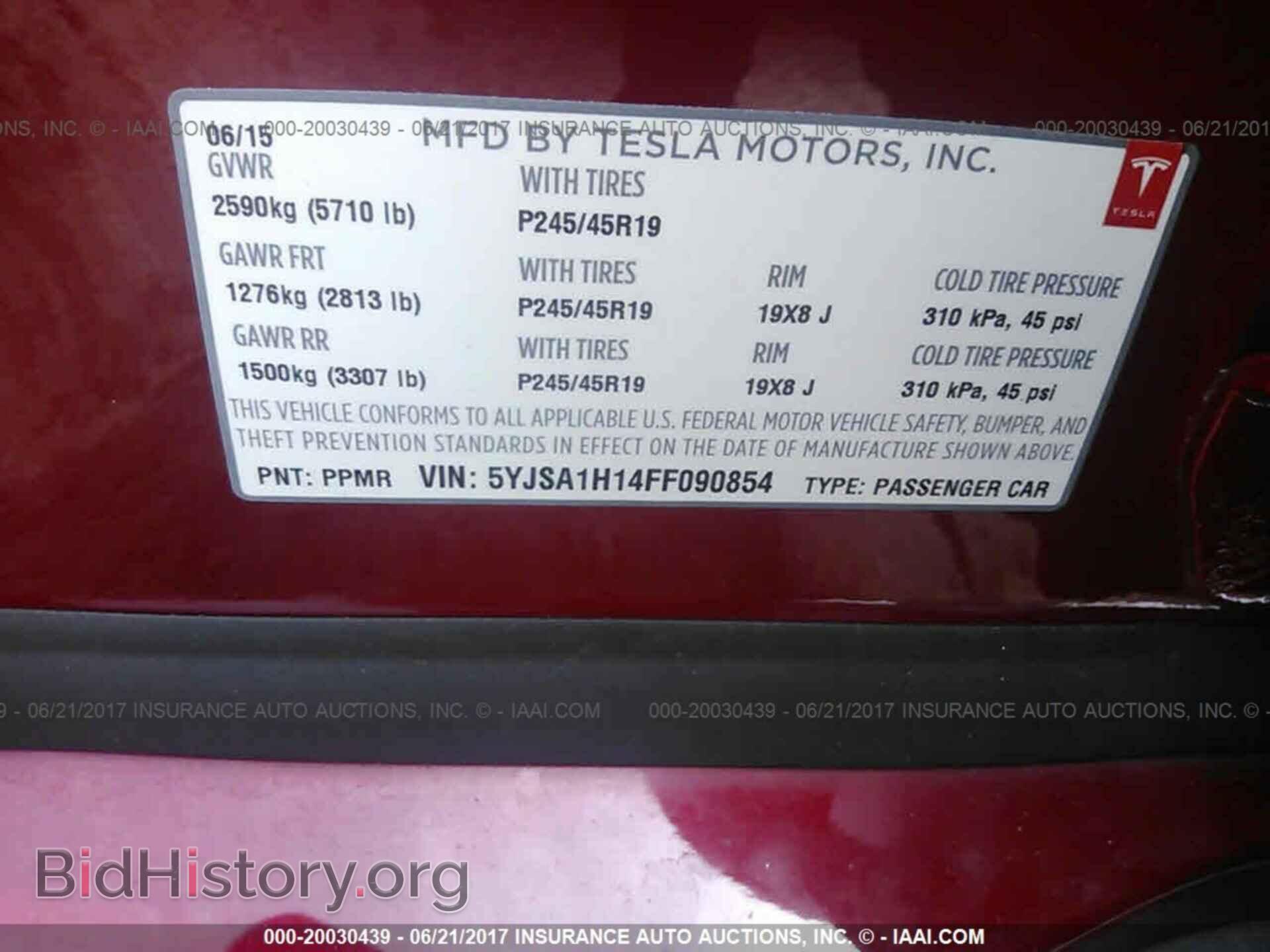 2015 TESLA MODEL S - VIN: 5YJSA1H14FF090854 - Photo 9