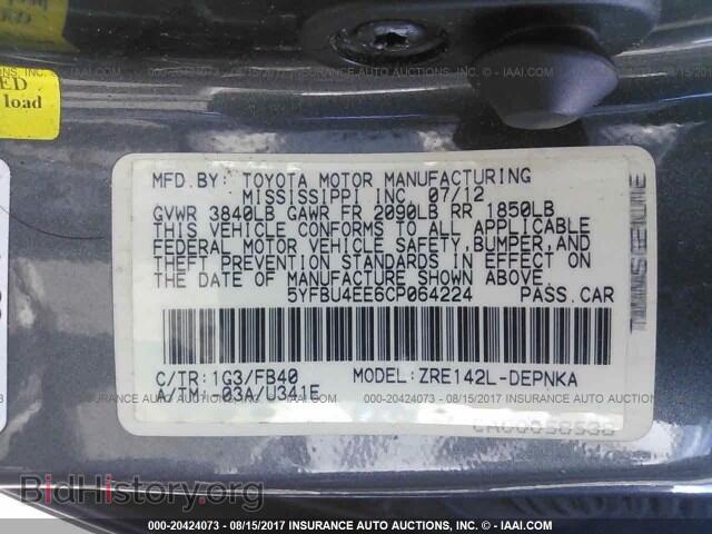 2012 Toyota Corolla - VIN: 5YFBU4EE6CP064224 - Фото 9
