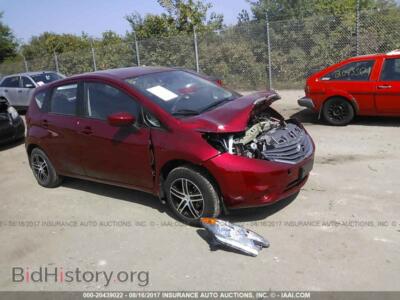 2016 Nissan VERSA NOTE, красный — VIN 3N1CE2CP7GL376357, IAAI