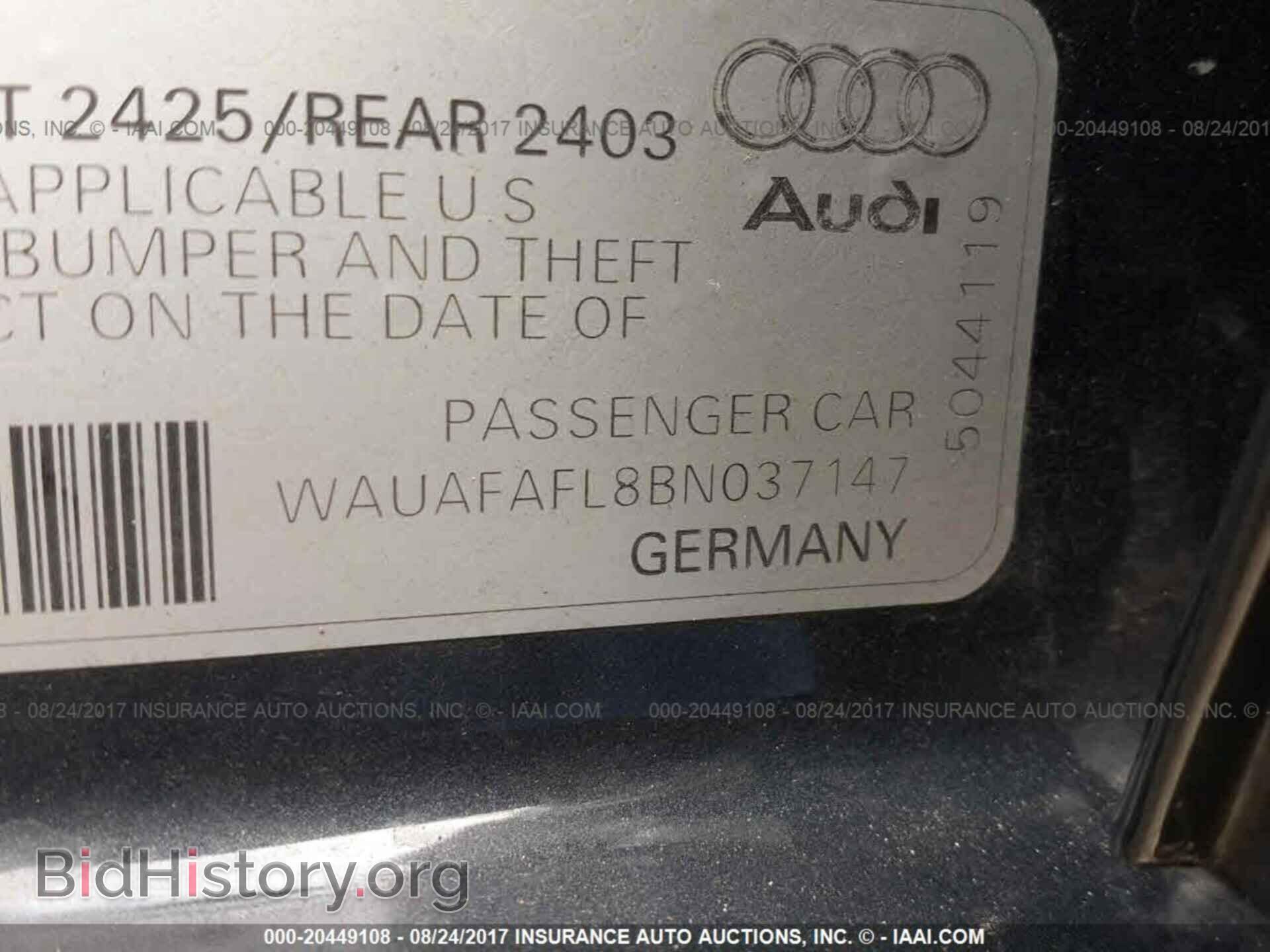 2011 Audi A4 - VIN: WAUAFAFL8BN037147 - Photo 9