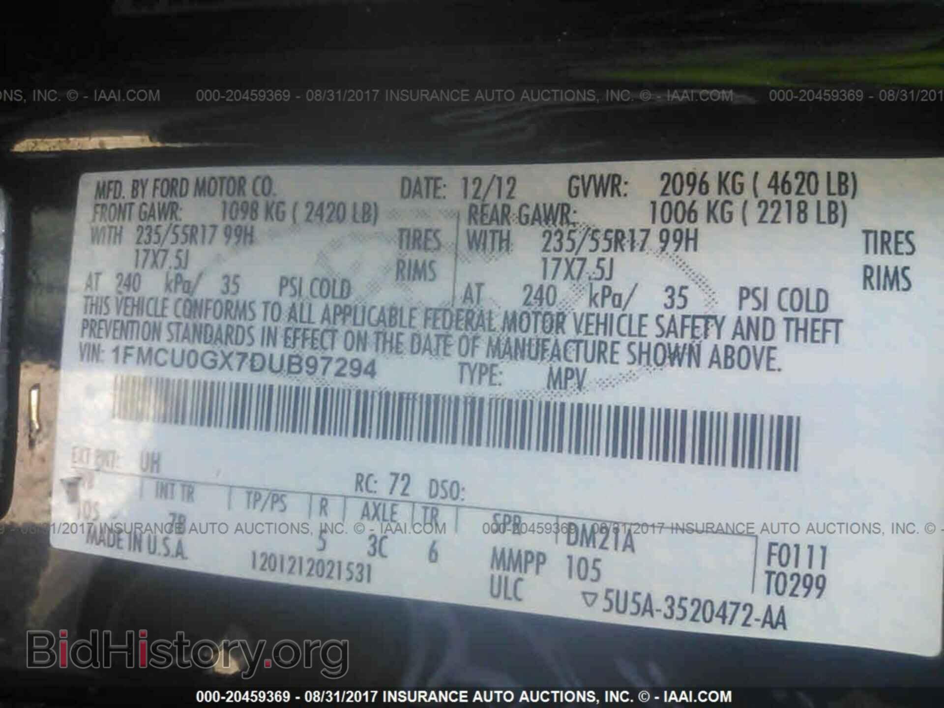 2013 Ford Escape - VIN: 1FMCU0GX7DUB97294 - Фото 9