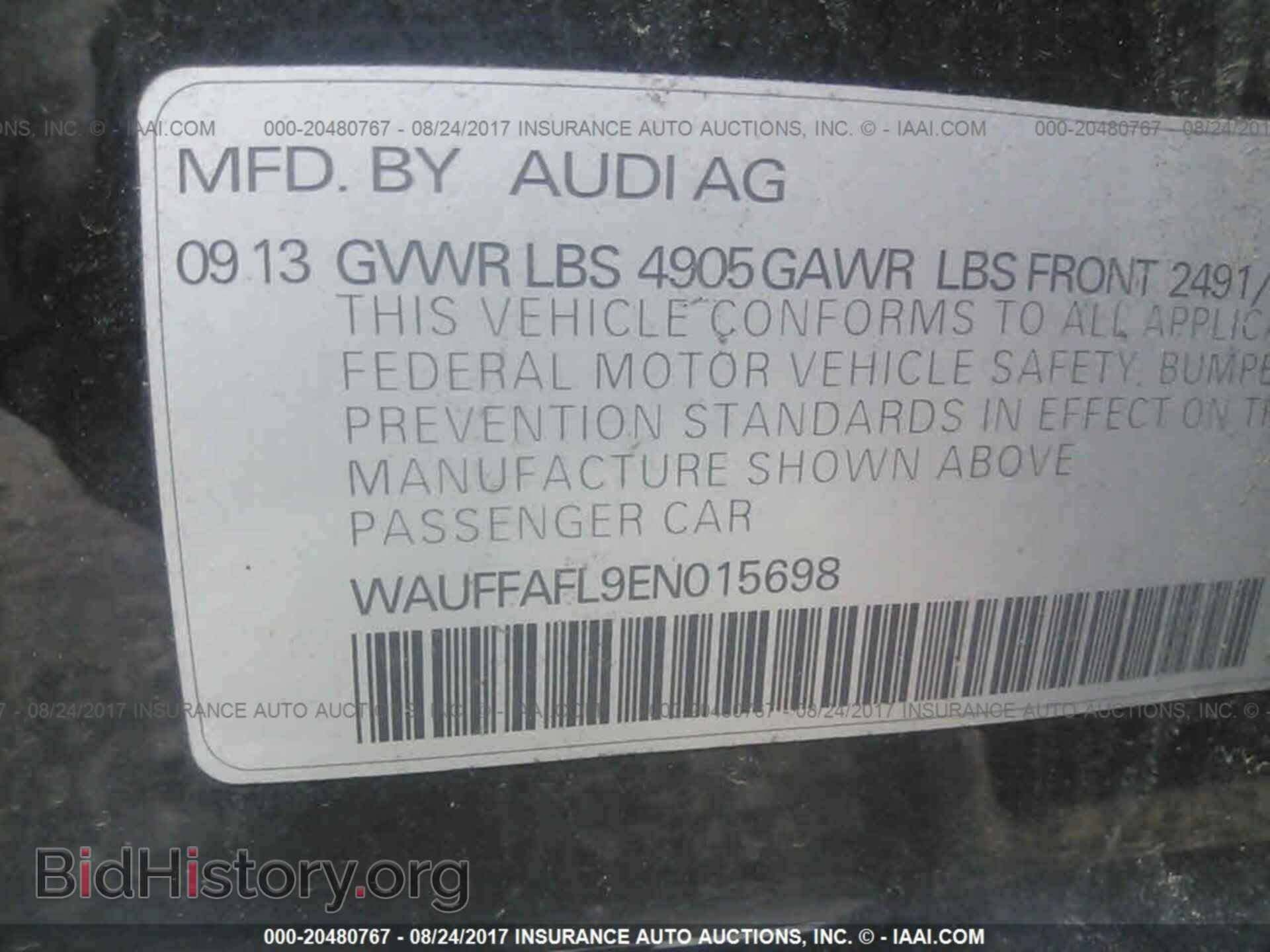 2014 Audi A4 - VIN: WAUFFAFL9EN015698 - Фото 9