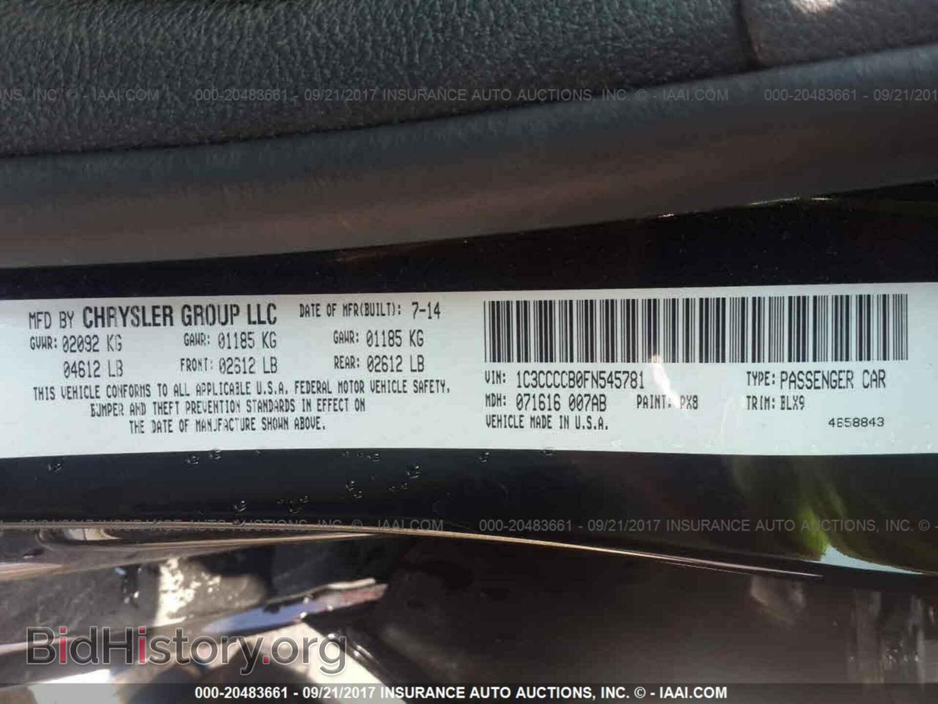 2015 Chrysler 200 - VIN: 1C3CCCCB0FN545781 - Photo 9