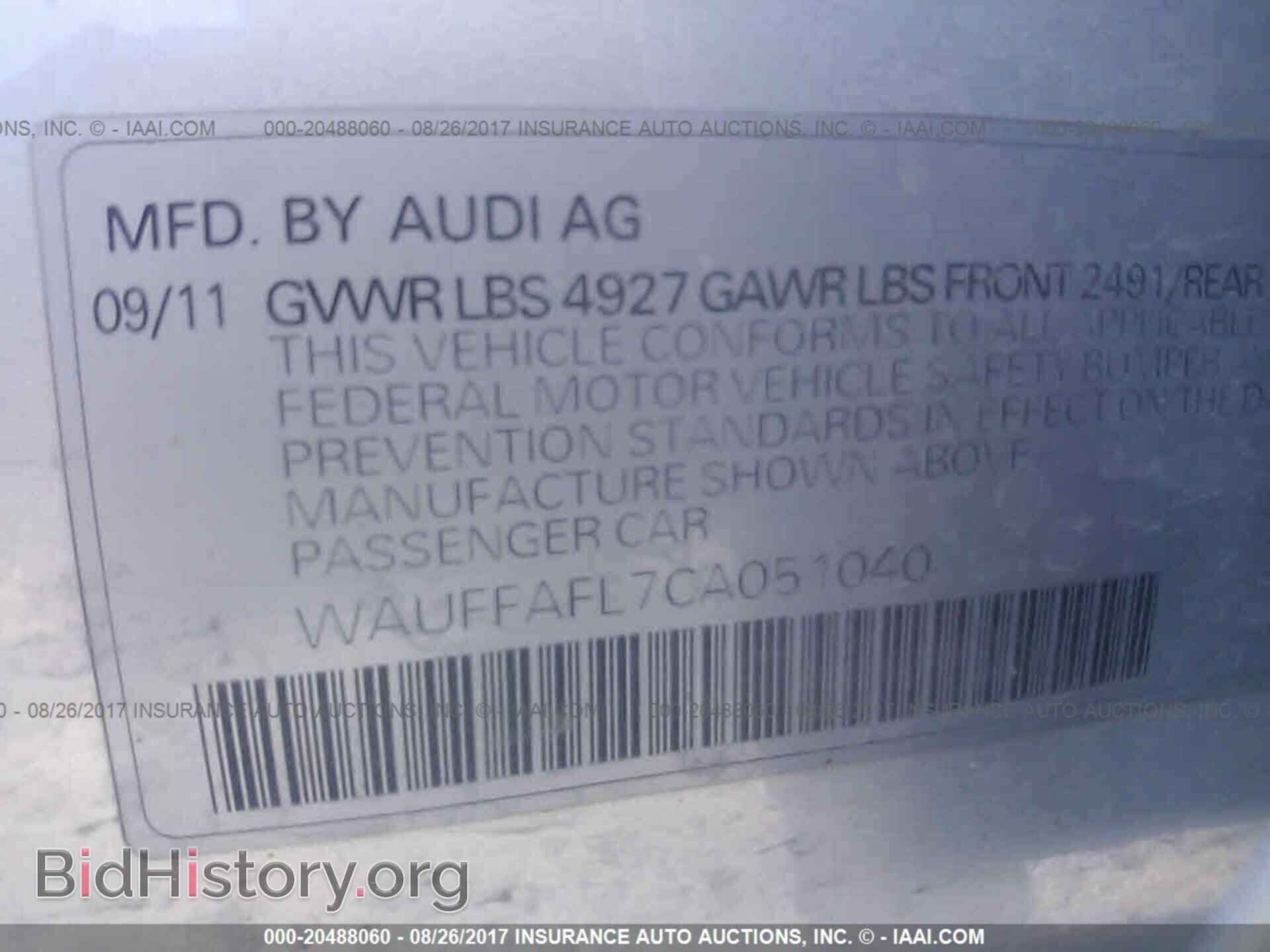 2012 Audi A4 - VIN: WAUFFAFL7CA051040 - Photo 9