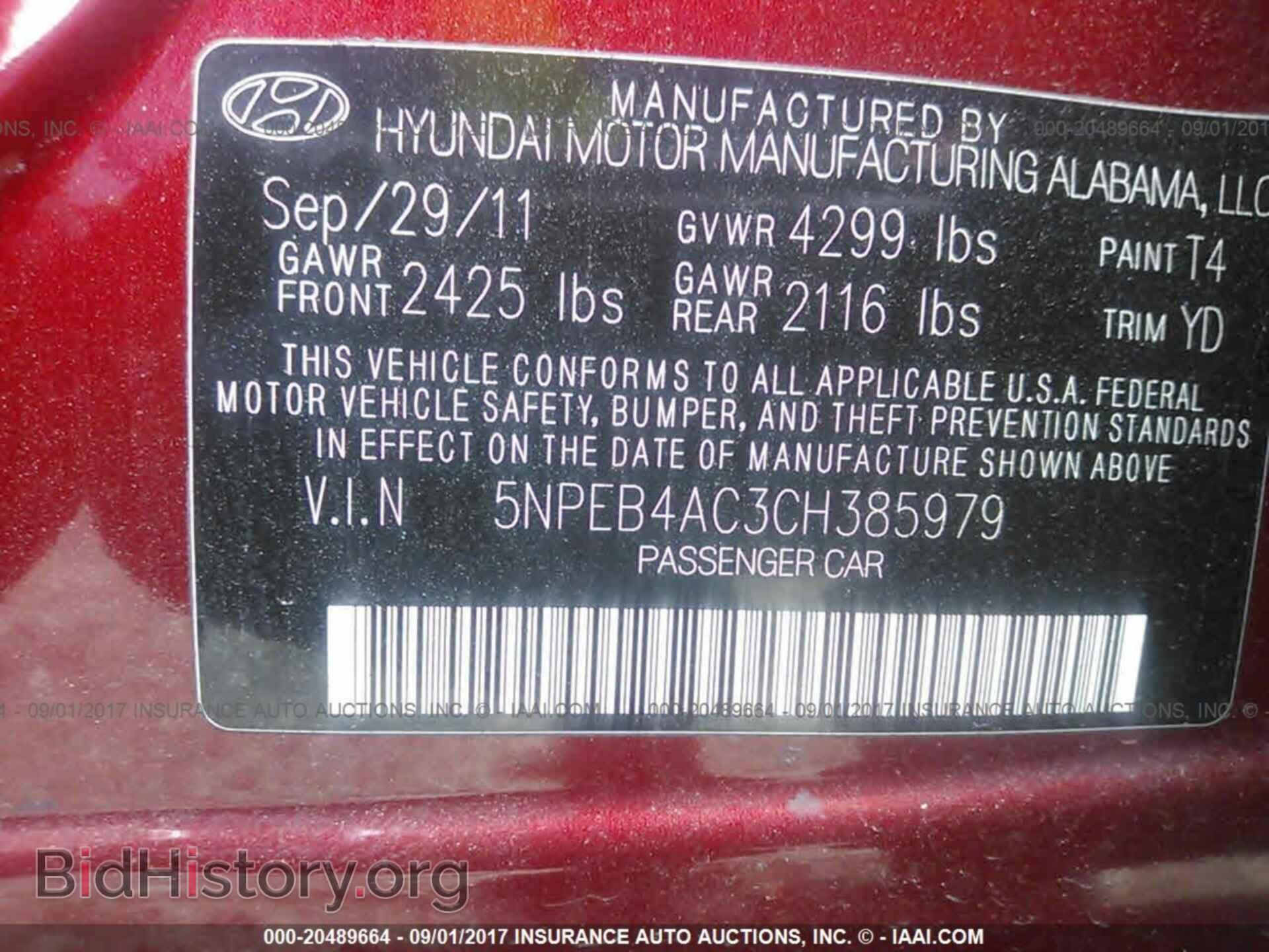 2012 Hyundai Sonata - VIN: 5NPEB4AC3CH385979 - Photo 9