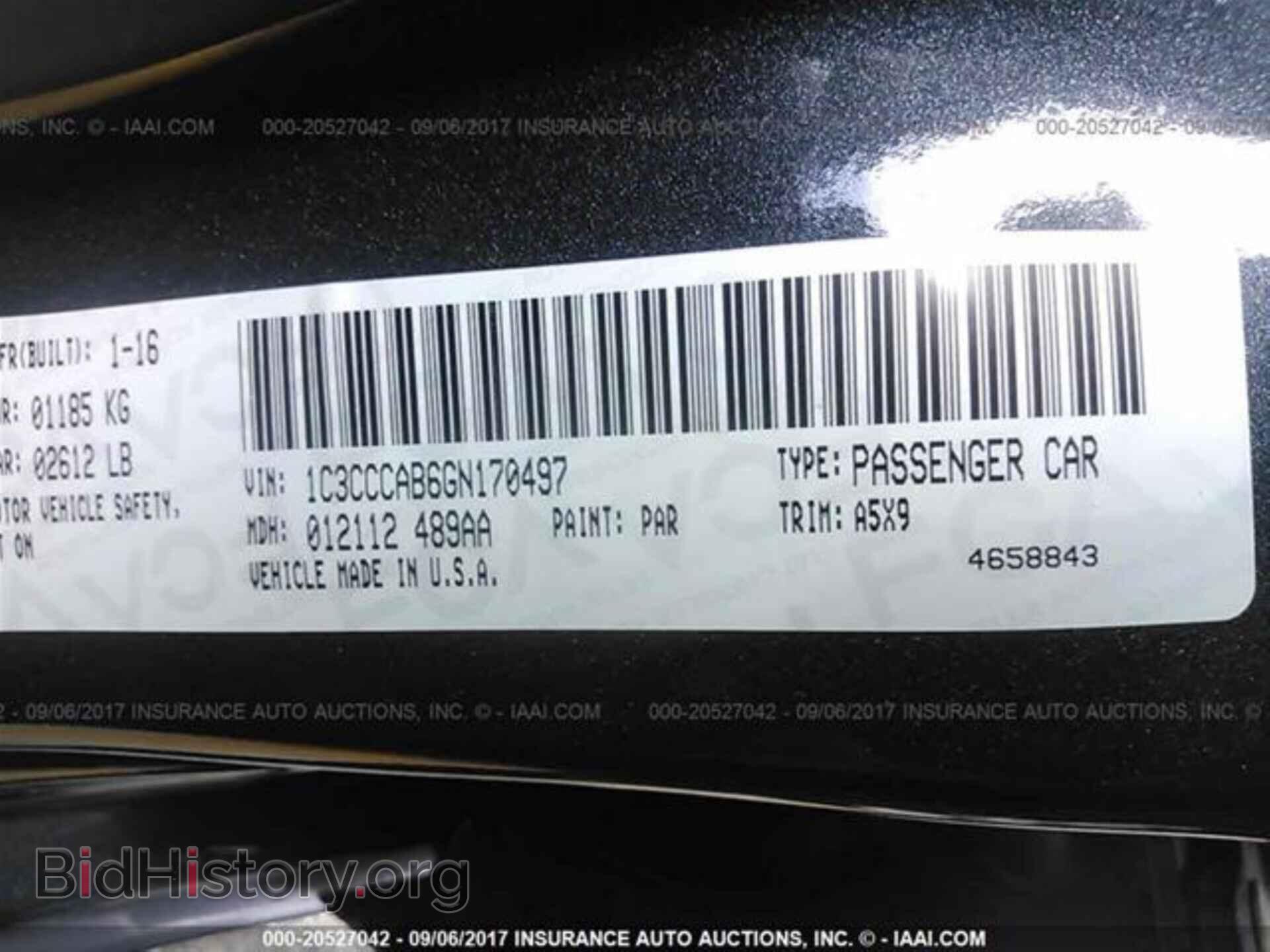 2016 Chrysler 200 - VIN: 1C3CCCAB6GN170497 - Фото 9