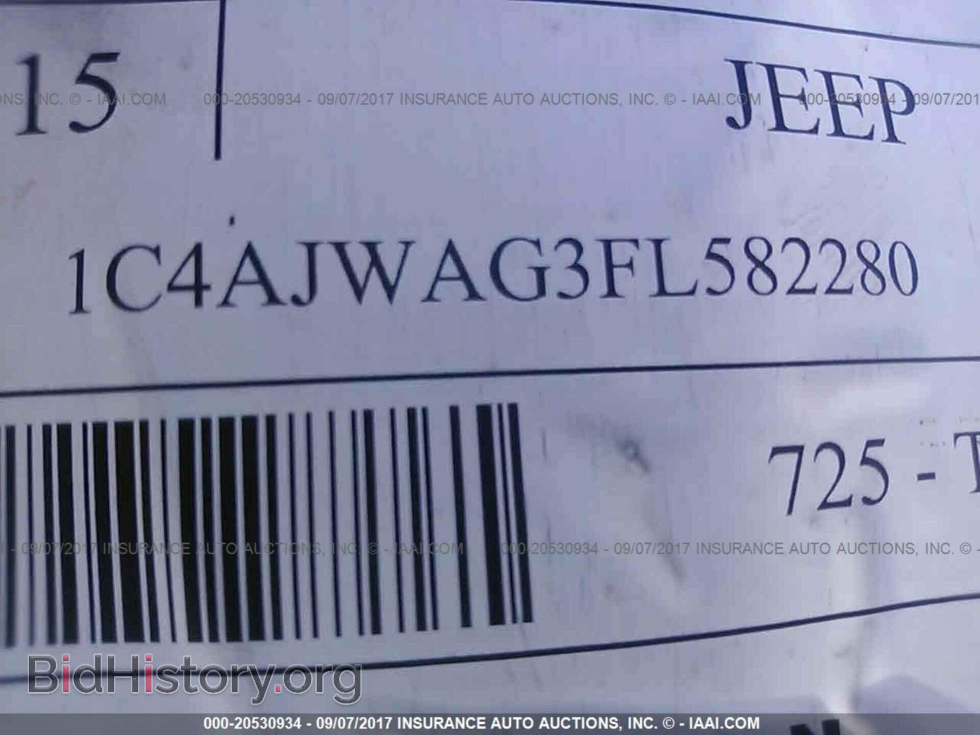 2015 Jeep Wrangler - VIN: 1C4AJWAG3FL582280 - Фото 9