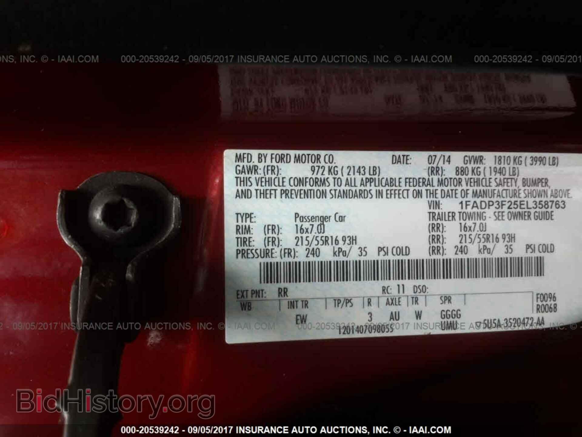 2014 Ford Focus - VIN: 1FADP3F25EL358763 - Фото 9