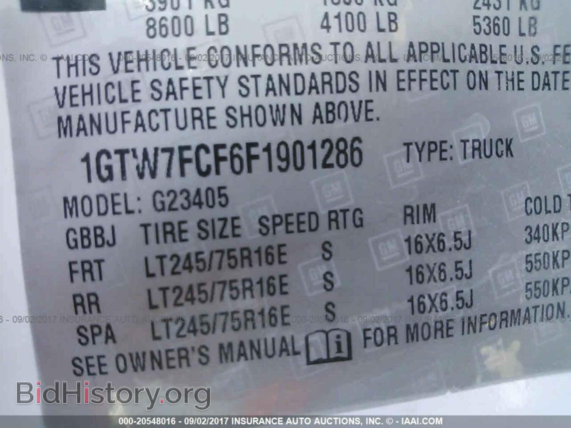 2015 Gmc Savana - VIN: 1GTW7FCF6F1901286 - Фото 9
