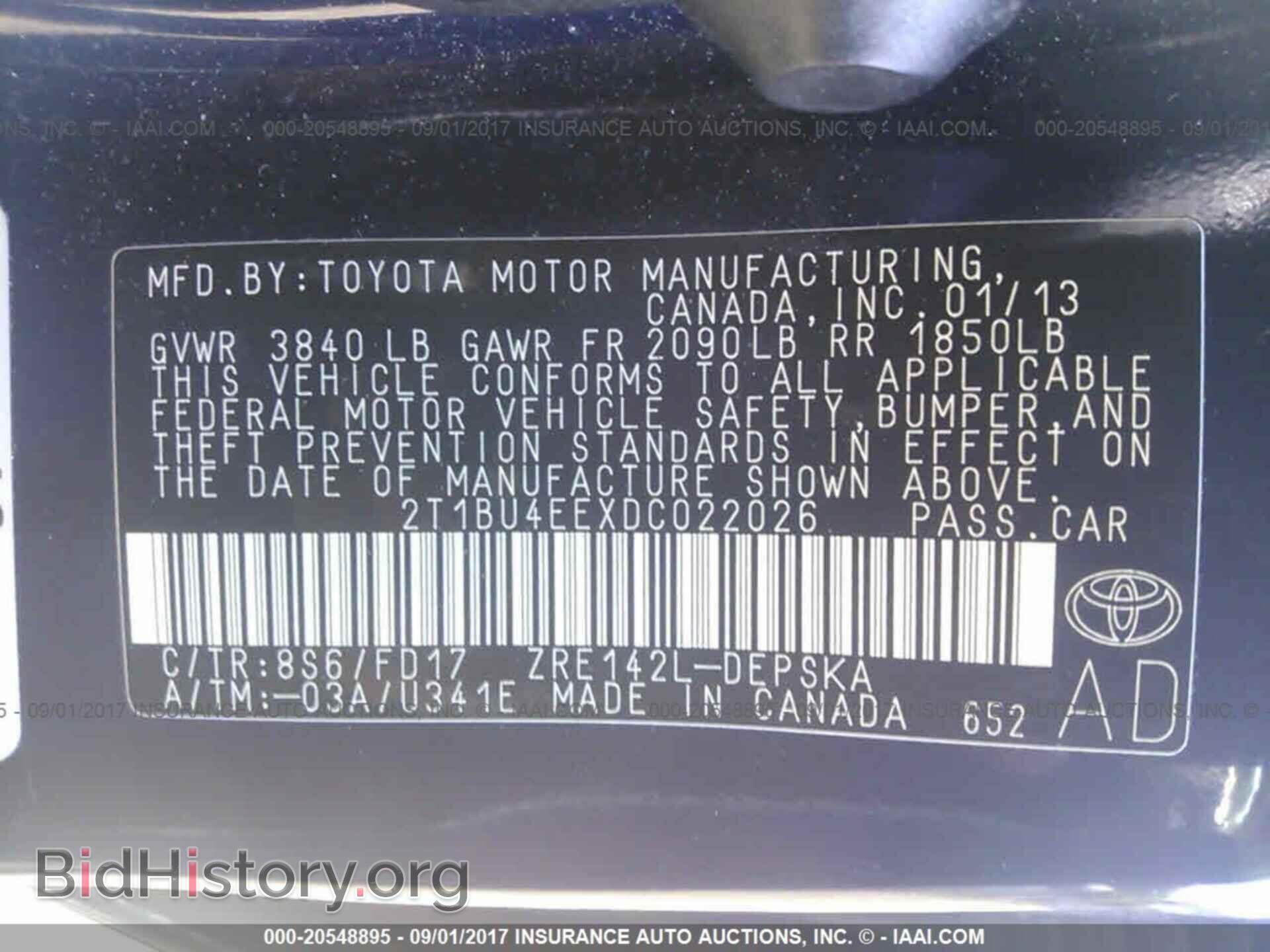 2013 Toyota Corolla - VIN: 2T1BU4EEXDC022026 - Фото 9