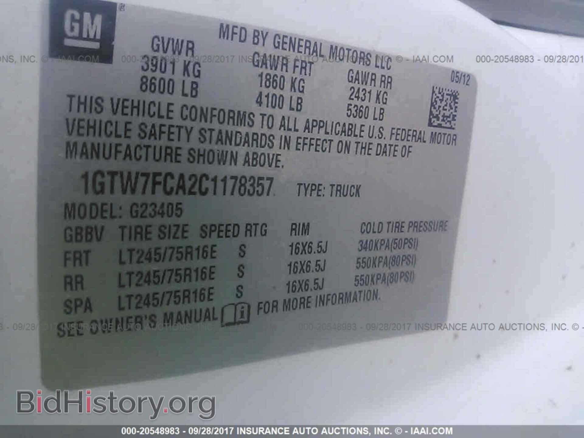 2012 Gmc Savana - VIN: 1GTW7FCA2C1178357 - Фото 9