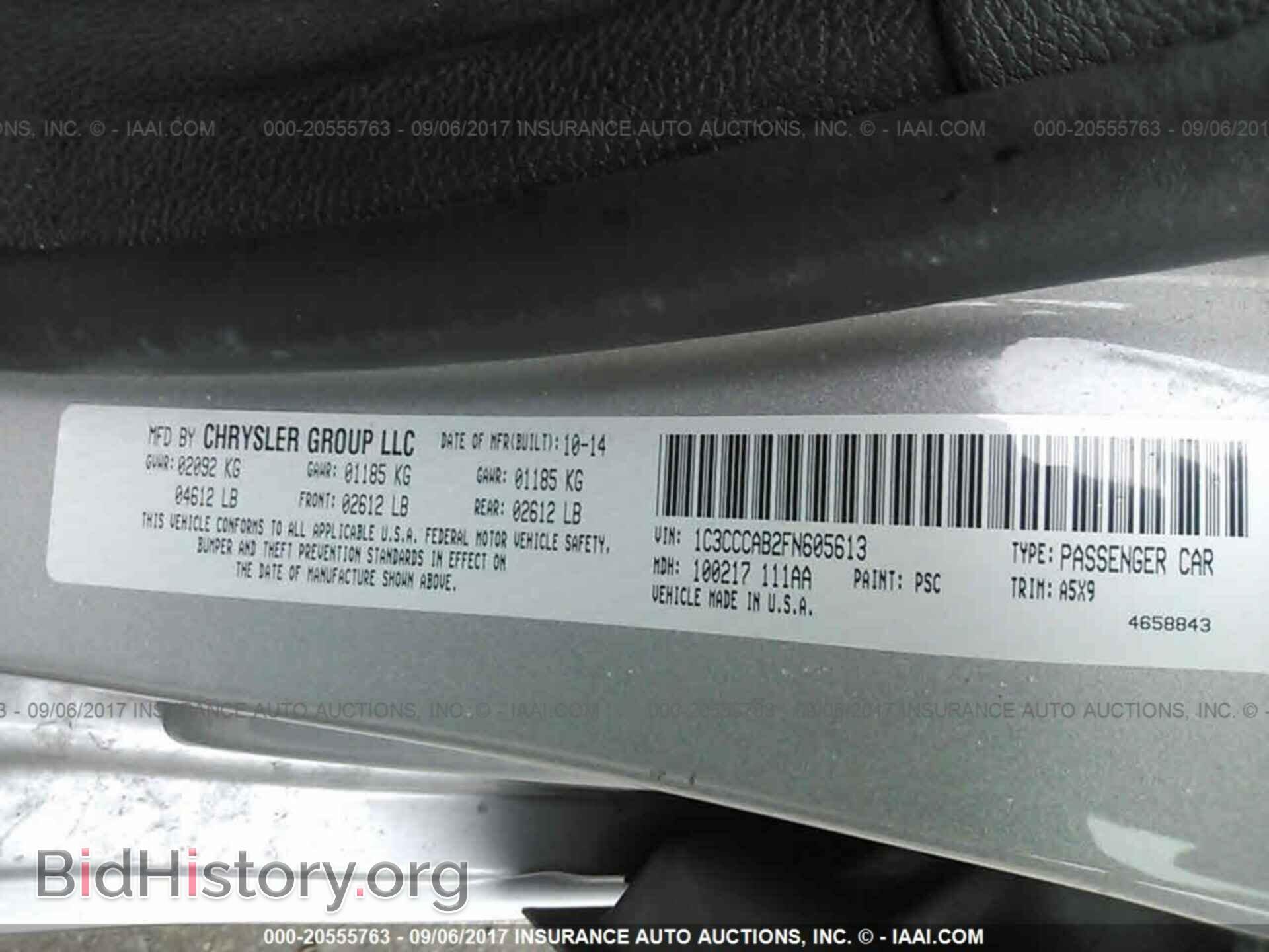 2015 Chrysler 200 - VIN: 1C3CCCAB2FN605613 - Photo 9