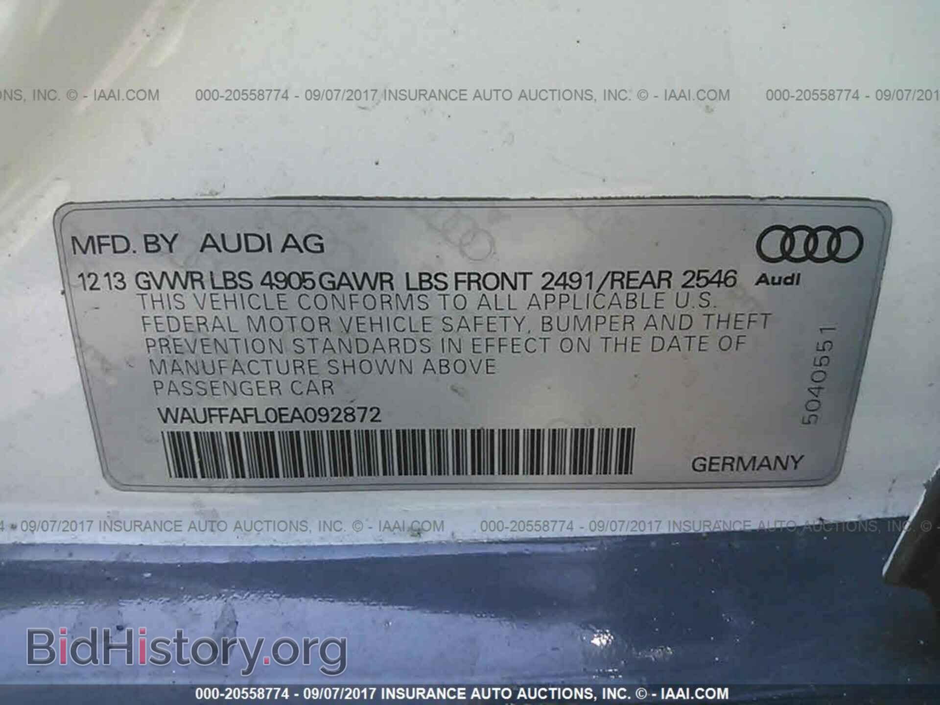 2014 Audi A4 - VIN: WAUFFAFL0EA092872 - Photo 9