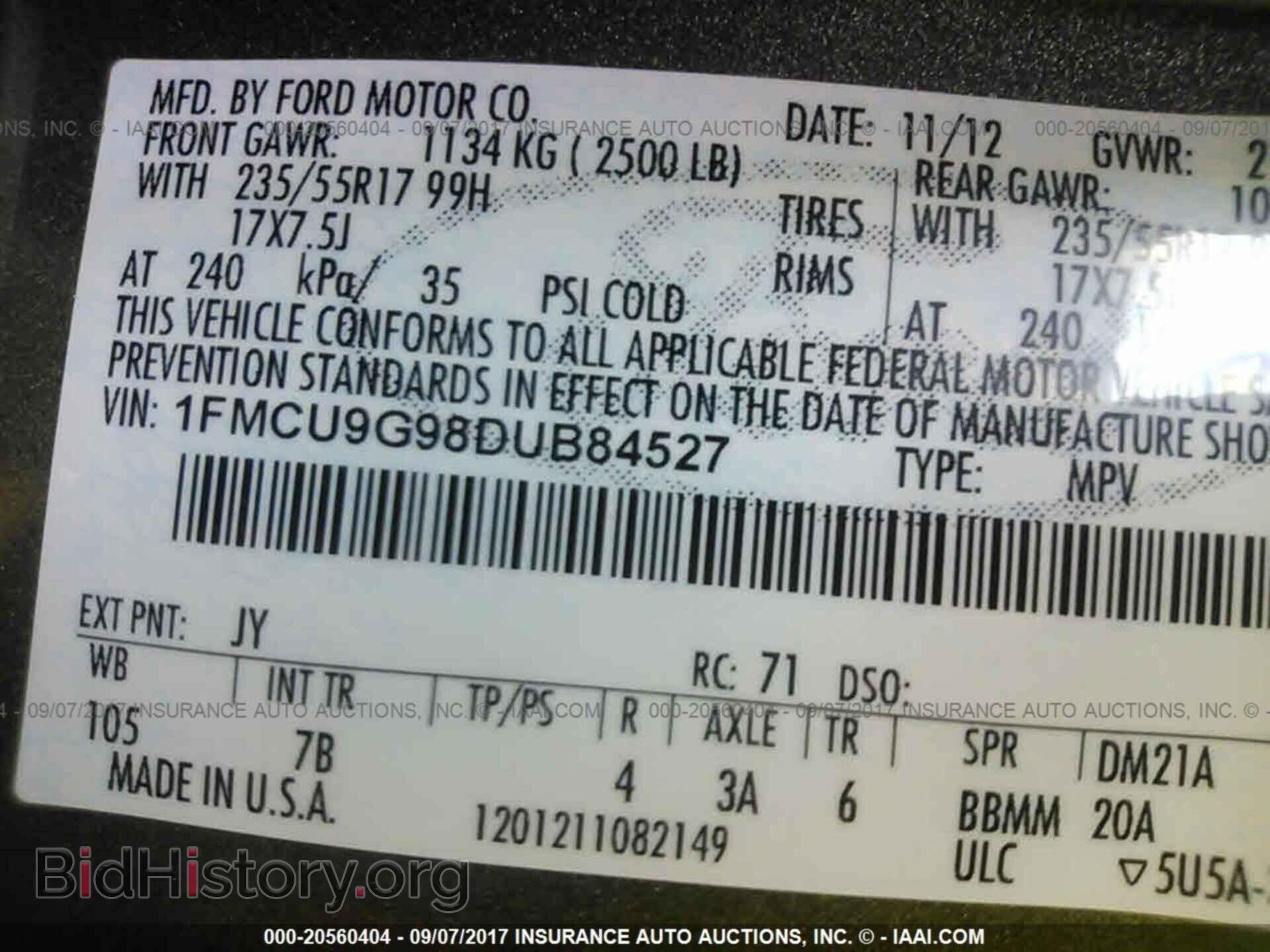 2013 Ford Escape - VIN: 1FMCU9G98DUB84527 - Photo 9