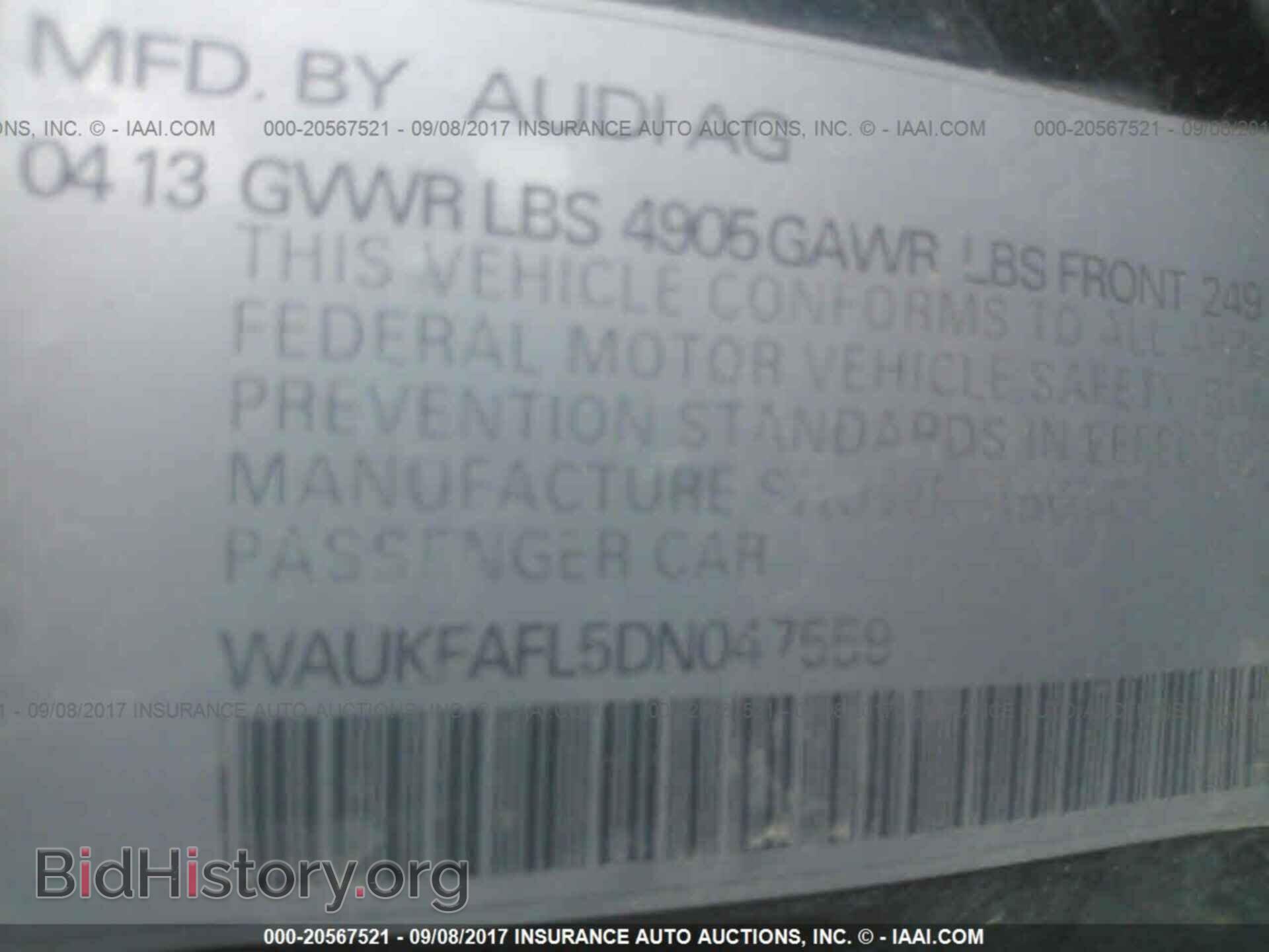 2013 Audi A4 - VIN: WAUKFAFL5DN047559 - Photo 9