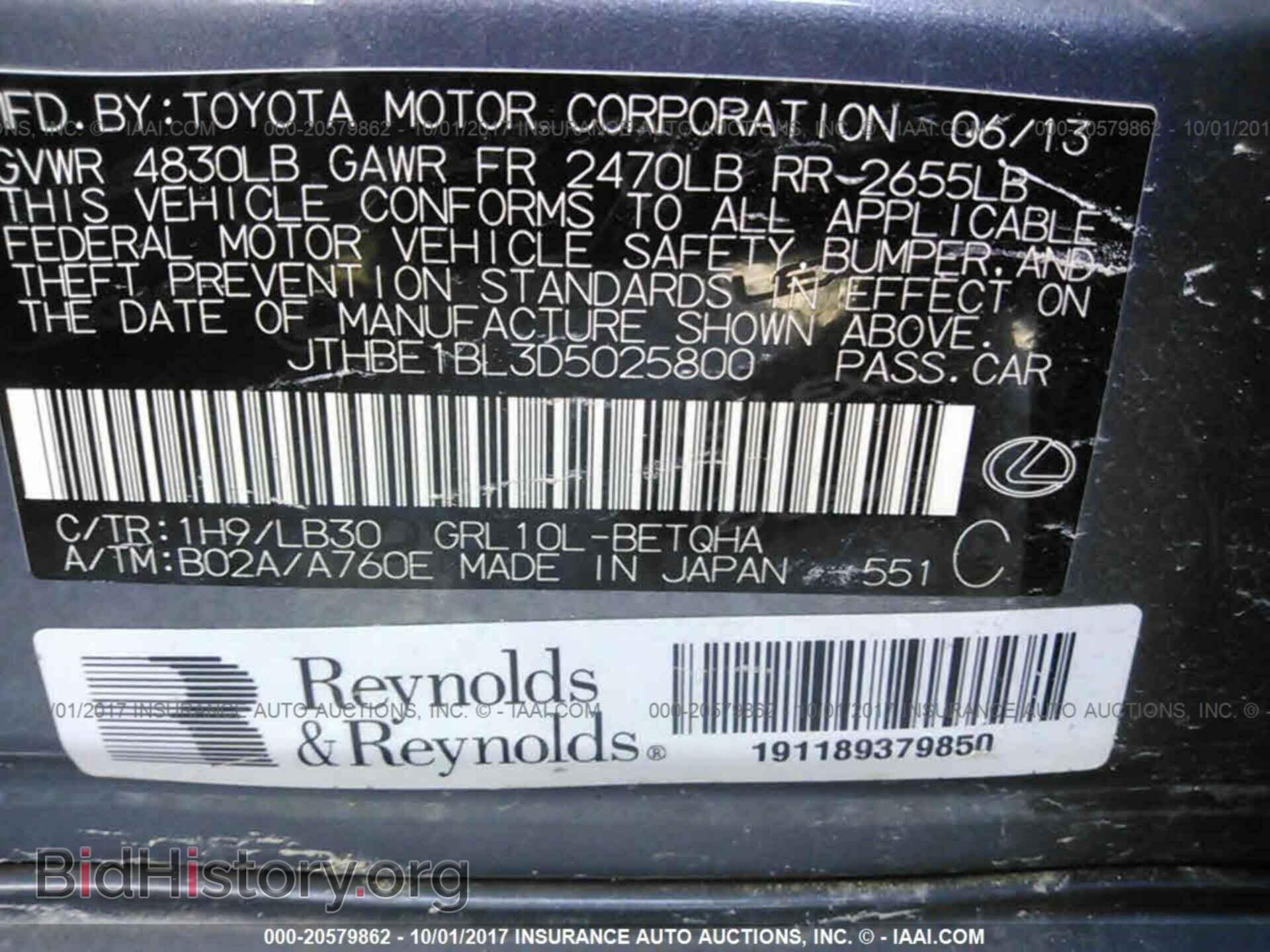 2013 Lexus Gs - VIN: JTHBE1BL3D5025800 - Photo 9