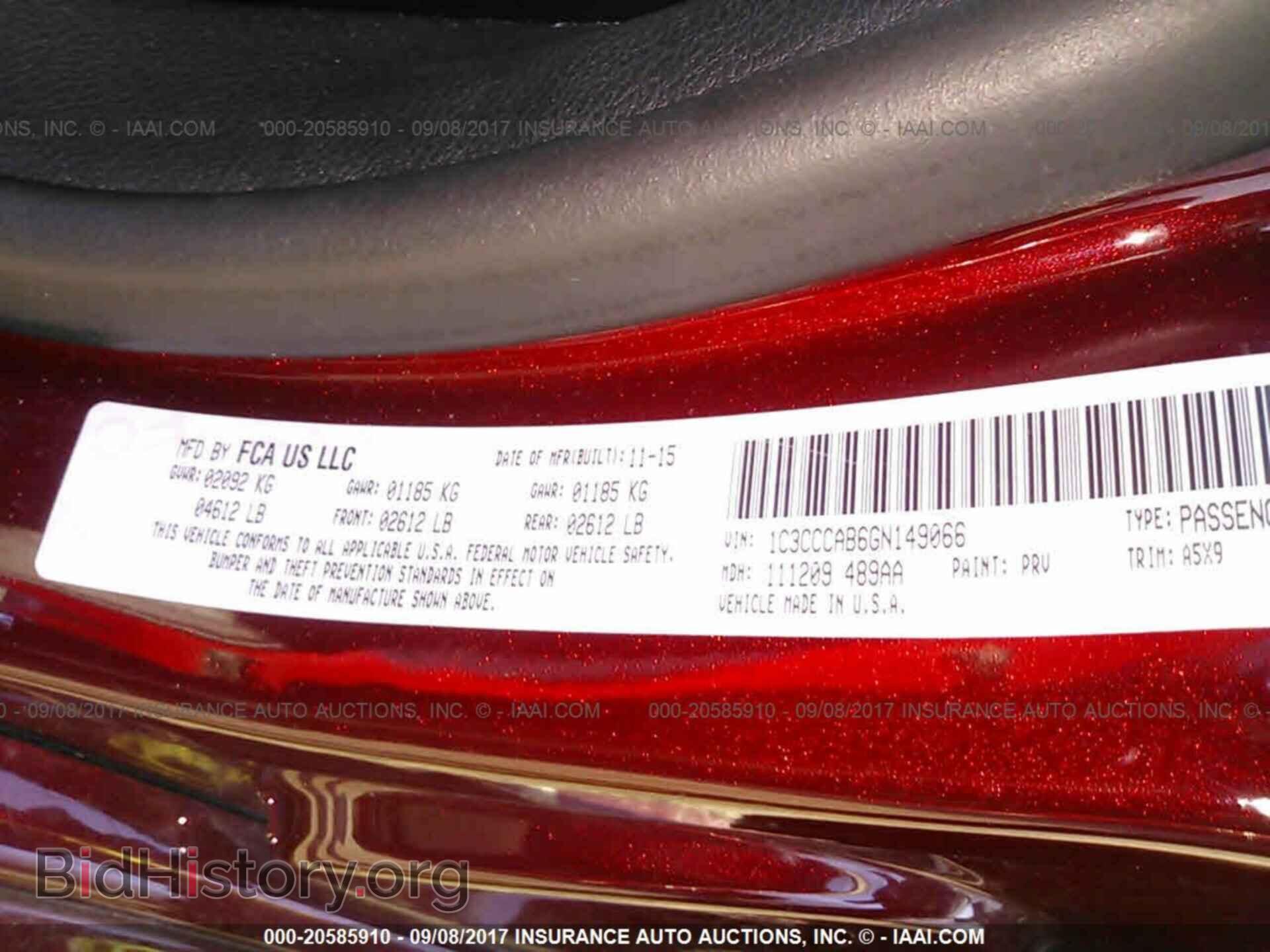 2016 Chrysler 200 - VIN: 1C3CCCAB6GN149066 - Photo 9
