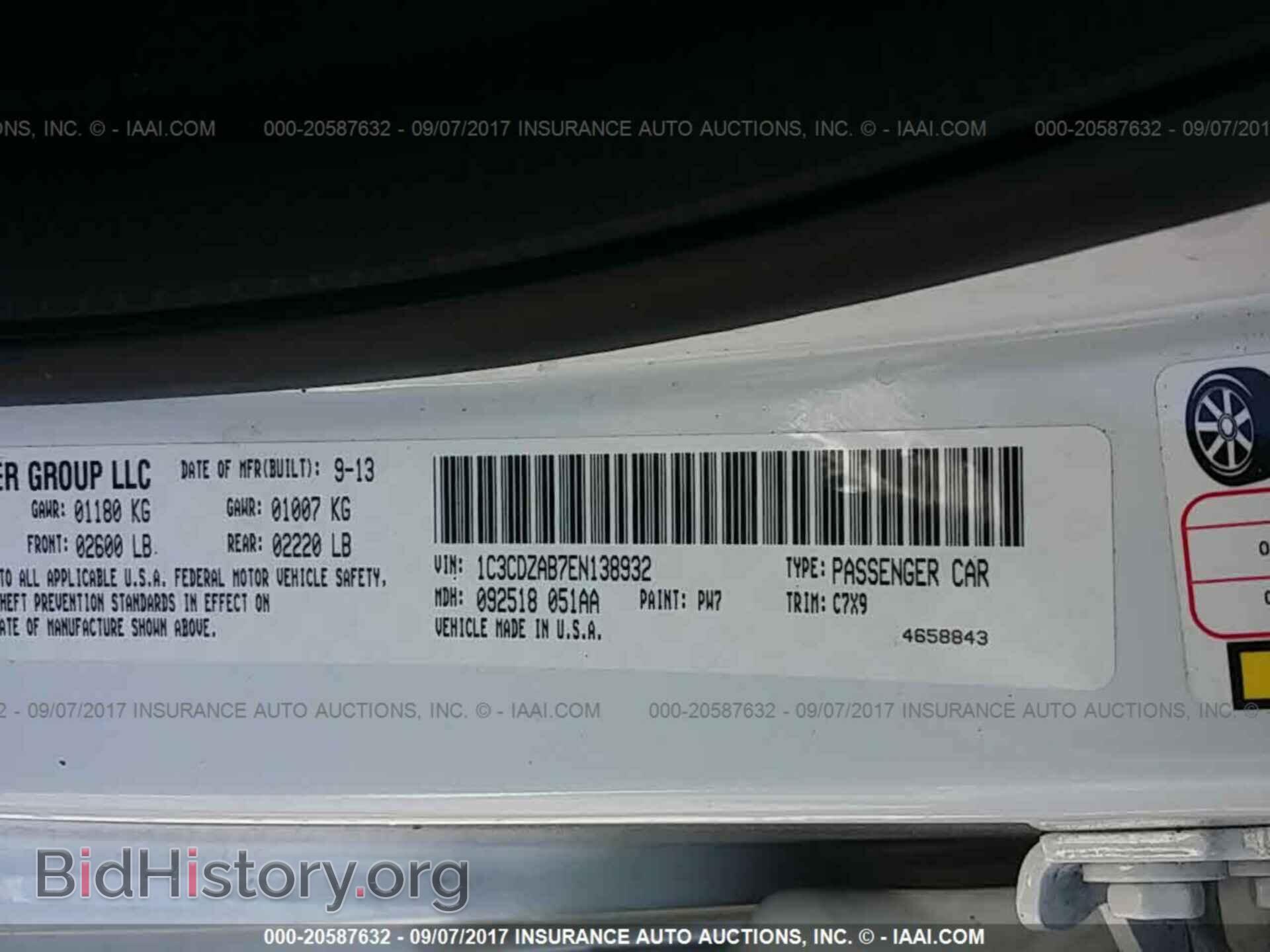 2014 Dodge Avenger - VIN: 1C3CDZAB7EN138932 - Фото 9