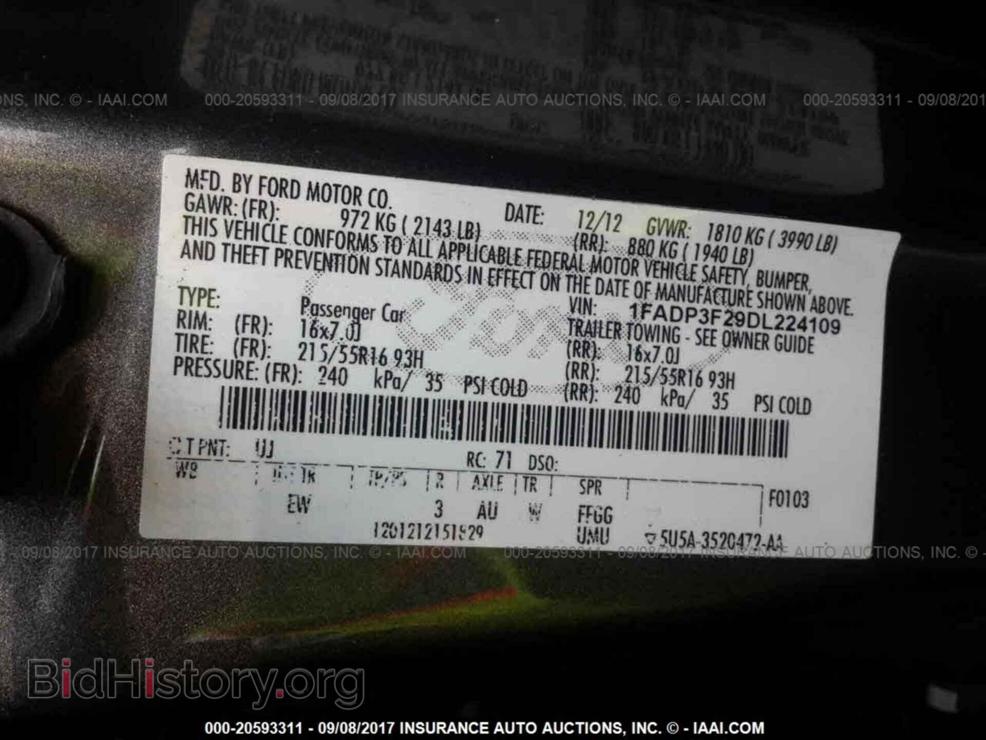 2013 Ford Focus - VIN: 1FADP3F29DL224109 - Фото 9