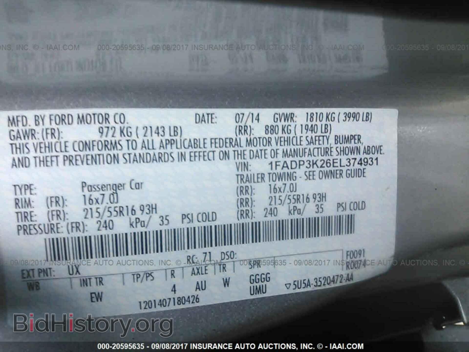 2014 Ford Focus - VIN: 1FADP3K26EL374931 - Фото 9