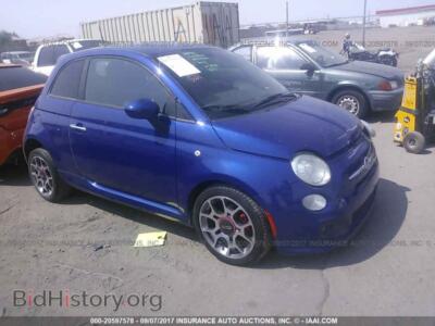 2012 Fiat 500, синий — VIN 3C3CFFBR9CT213325, IAAI