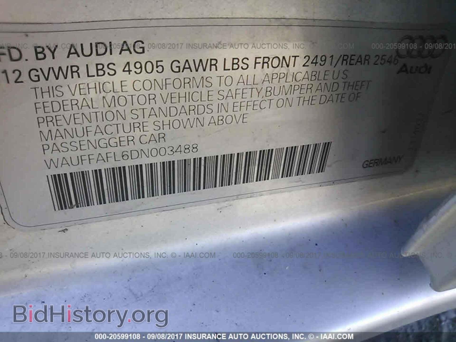 2013 Audi A4 - VIN: WAUFFAFL6DN003488 - Фото 9