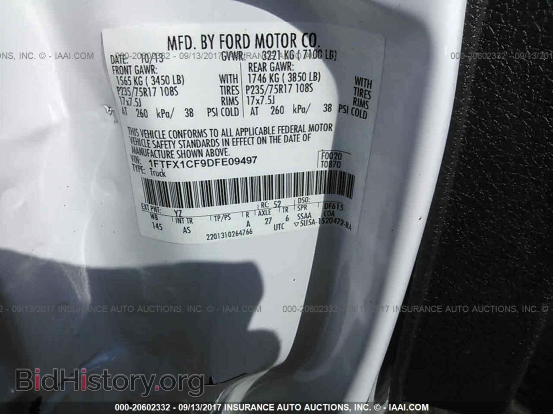 2013 Ford F150 - VIN: 1FTFX1CF9DFE09497 - Photo 9