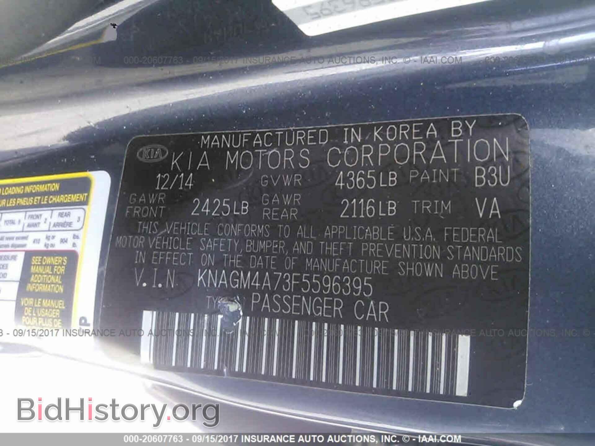 2015 Kia Optima - VIN: KNAGM4A73F5596395 - Photo 9