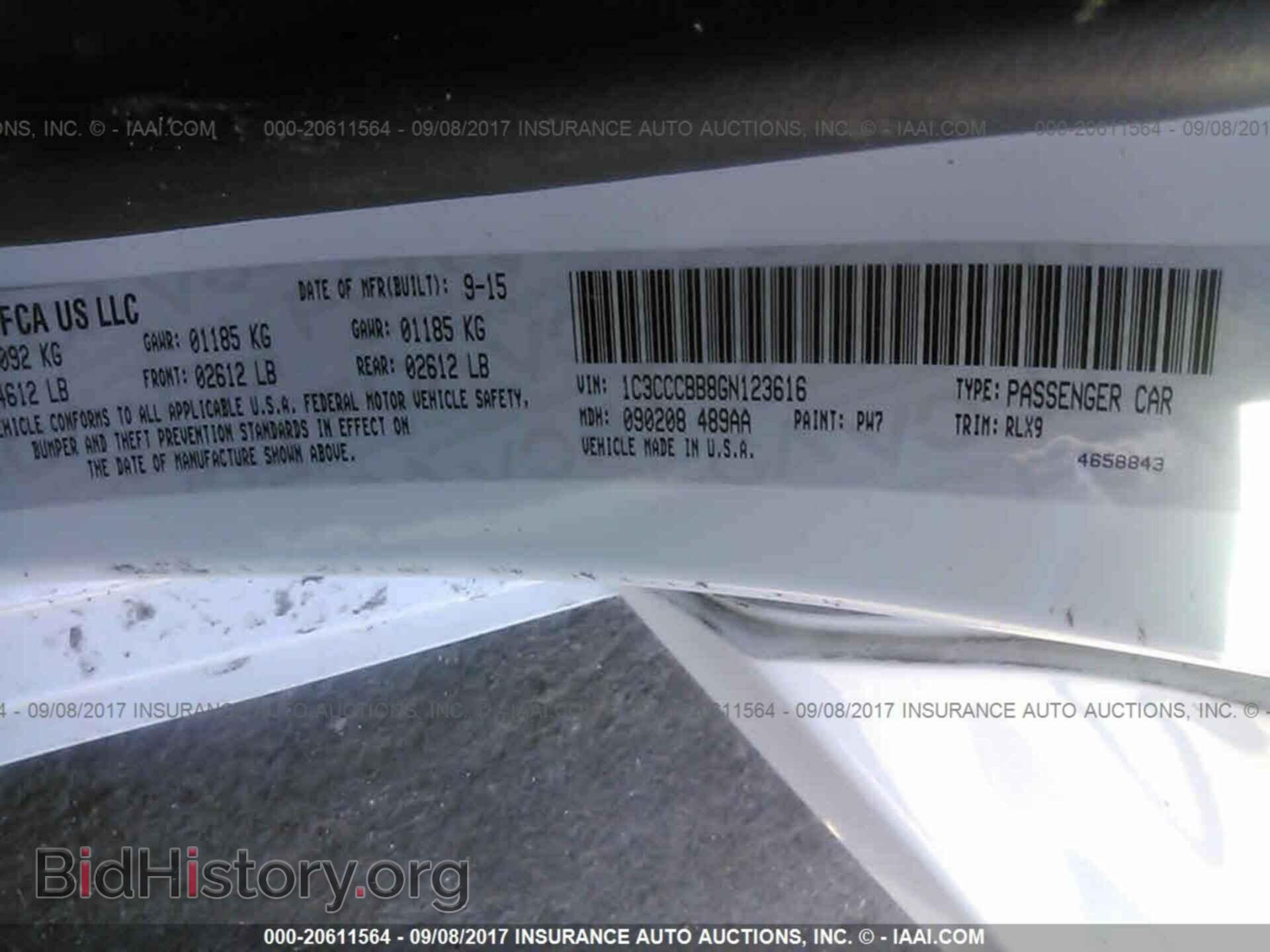 2016 Chrysler 200 - VIN: 1C3CCCBB8GN123616 - Photo 9